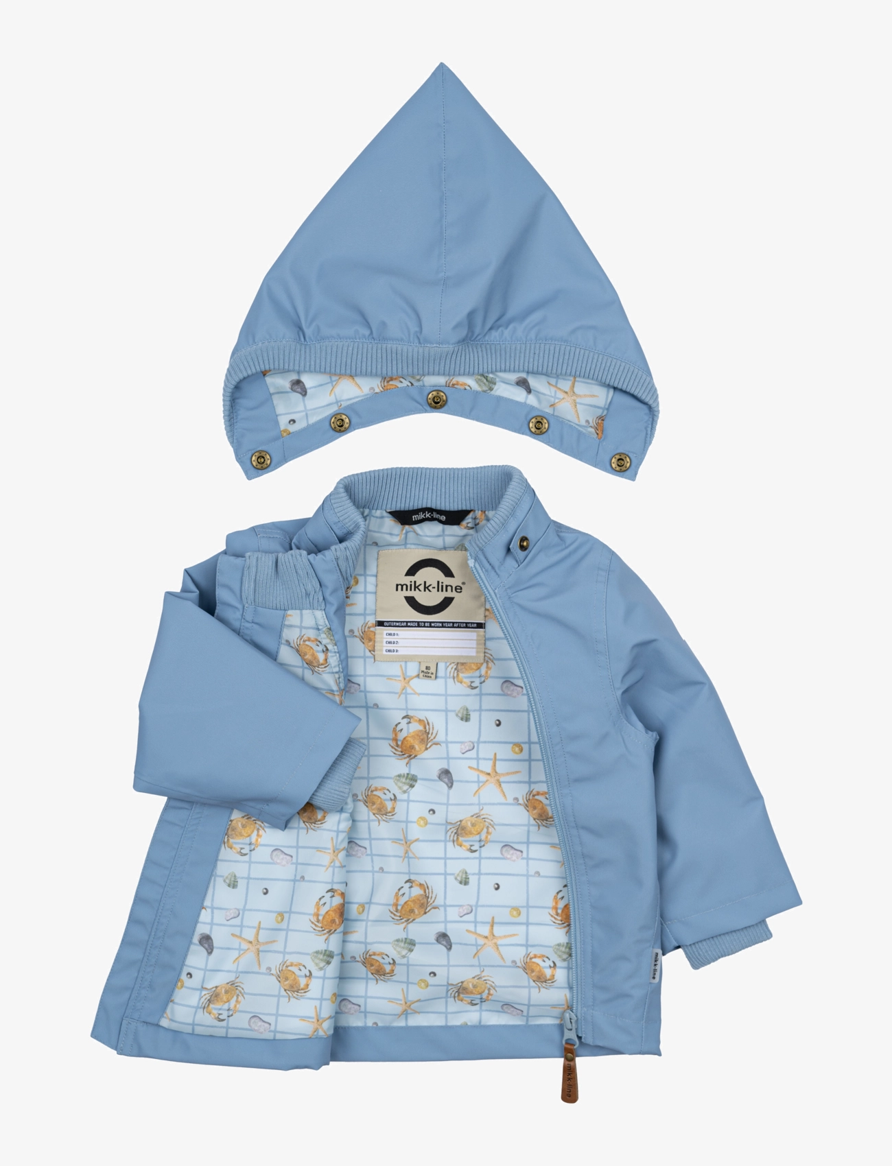 mikk-line - Polyester Baby Jacket, GRS - anoraks - faded denim - 3