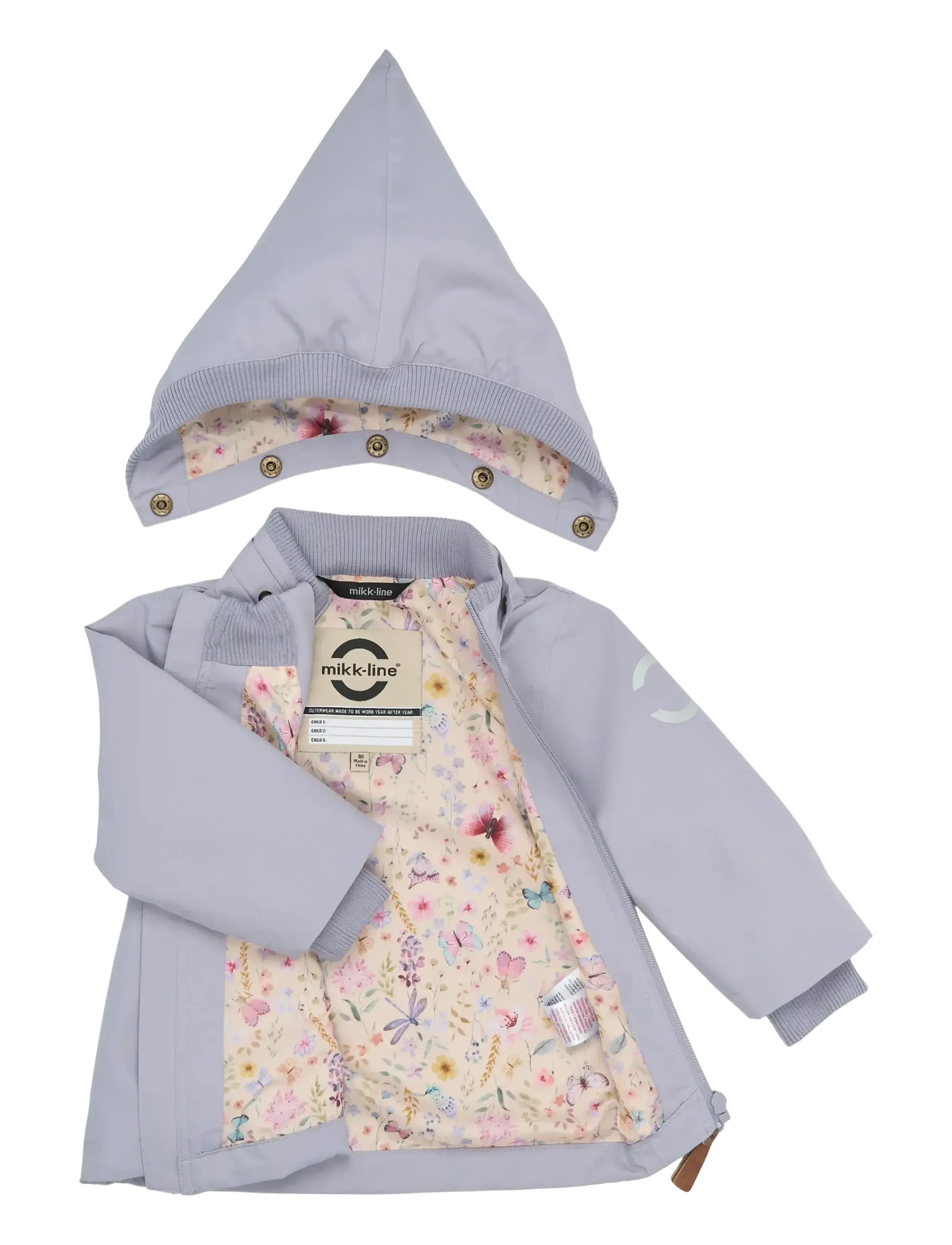 mikk-line - Polyester Baby Jacket, GRS - anoraks - lavender gray - 3