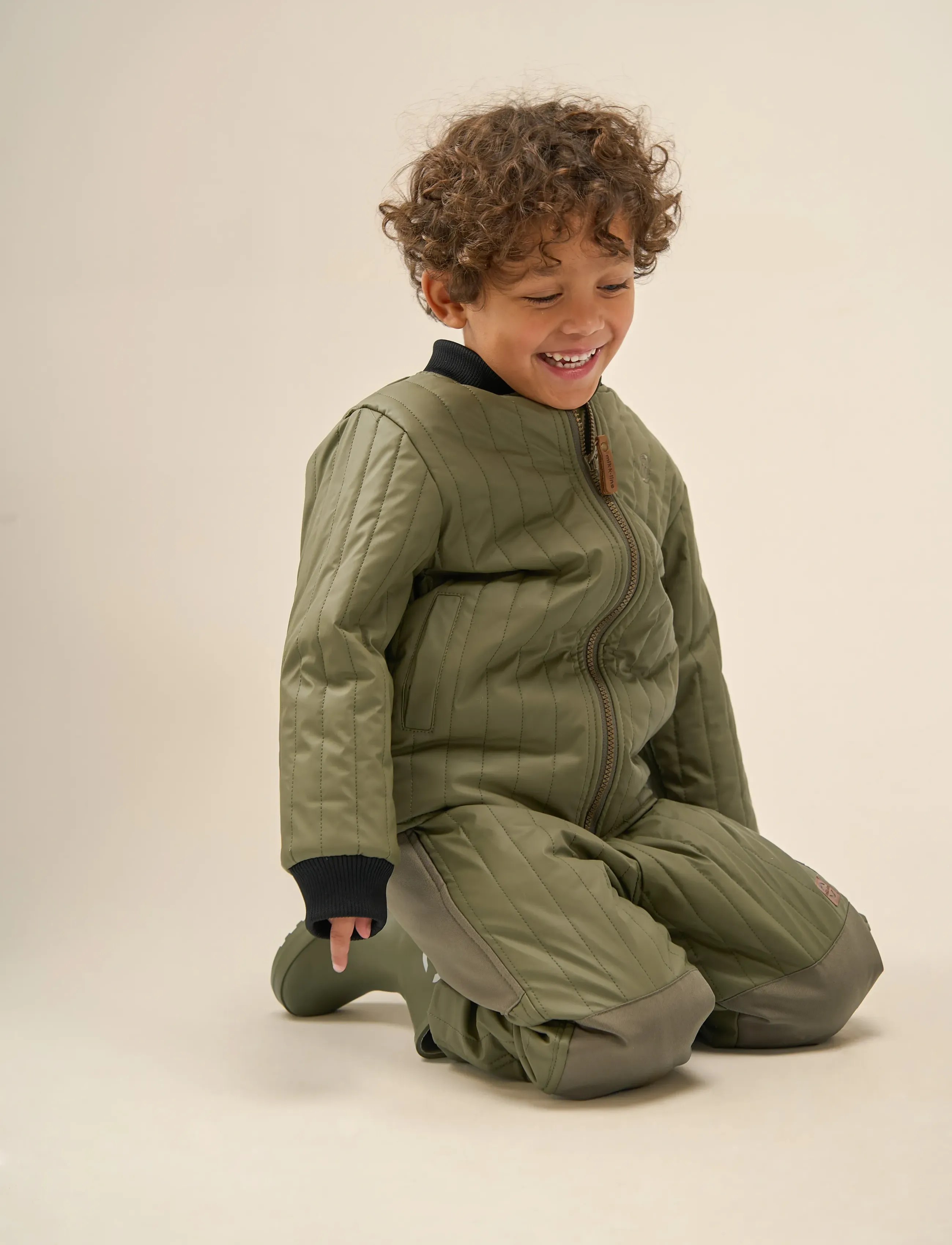 mikk-line Duvet Pants, 92, Thermo Oberbekleidung, Khakigrün - Trousers, Kinder