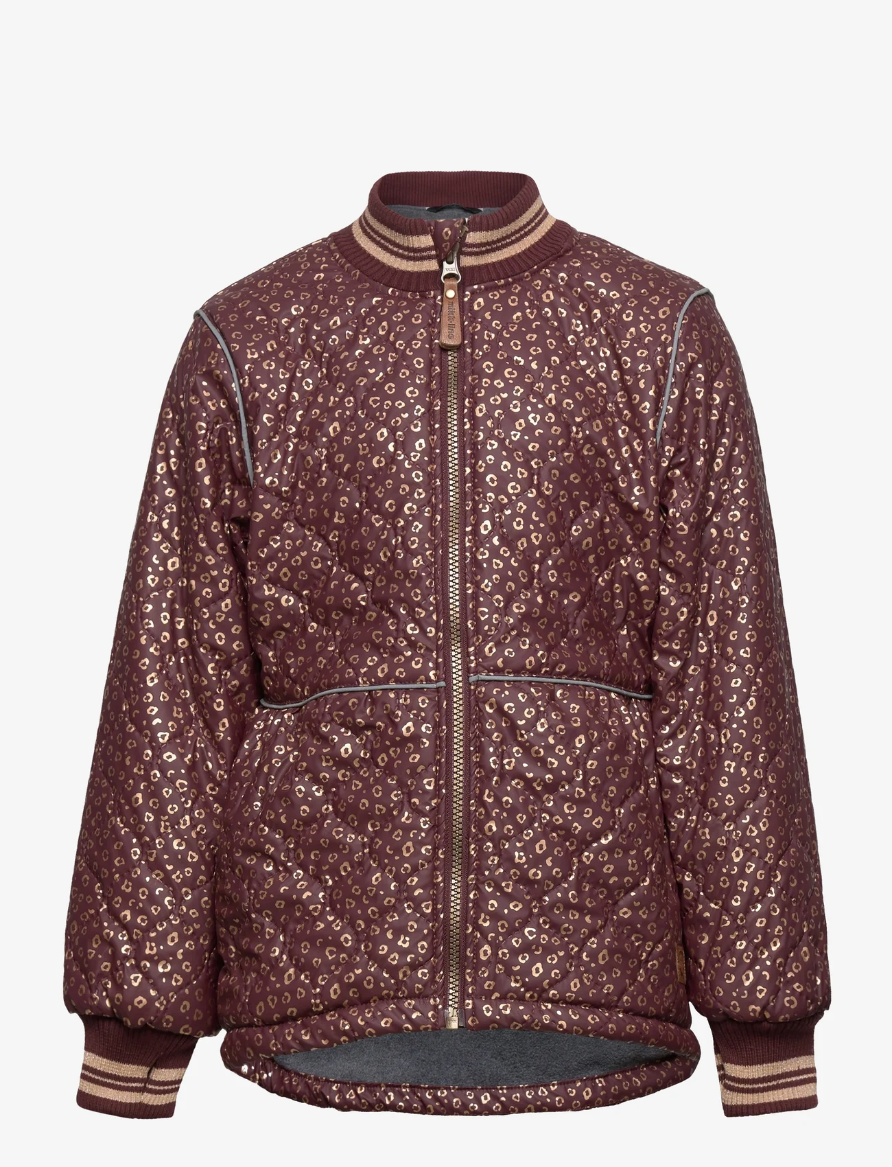 mikk-line - Duvet Jacket Glitter w Fleece - quilted jackets - decadent chocolate - 0