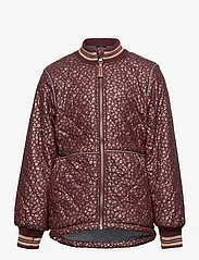 mikk-line - Duvet Jacket Glitter w Fleece - stepētas virsjakas - decadent chocolate - 0