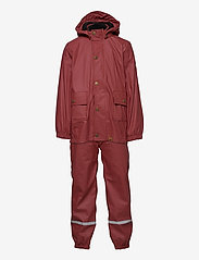 PU Rain Set w. Sherpa Lining/Susp 104 - BURNT RUSSET