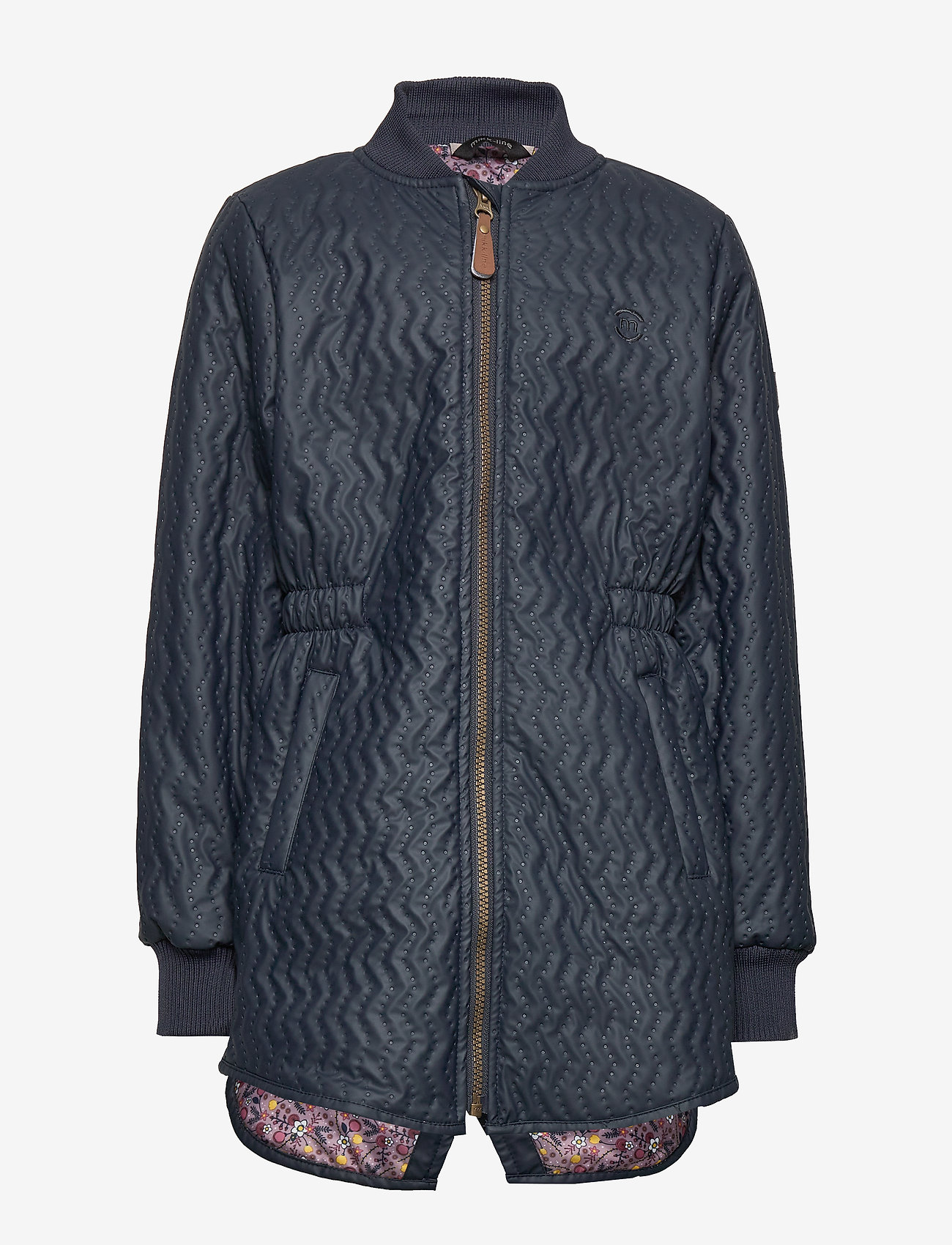 Mikk-Line - Duvet Girls Coat w. Printed Lining - blue nights - 0