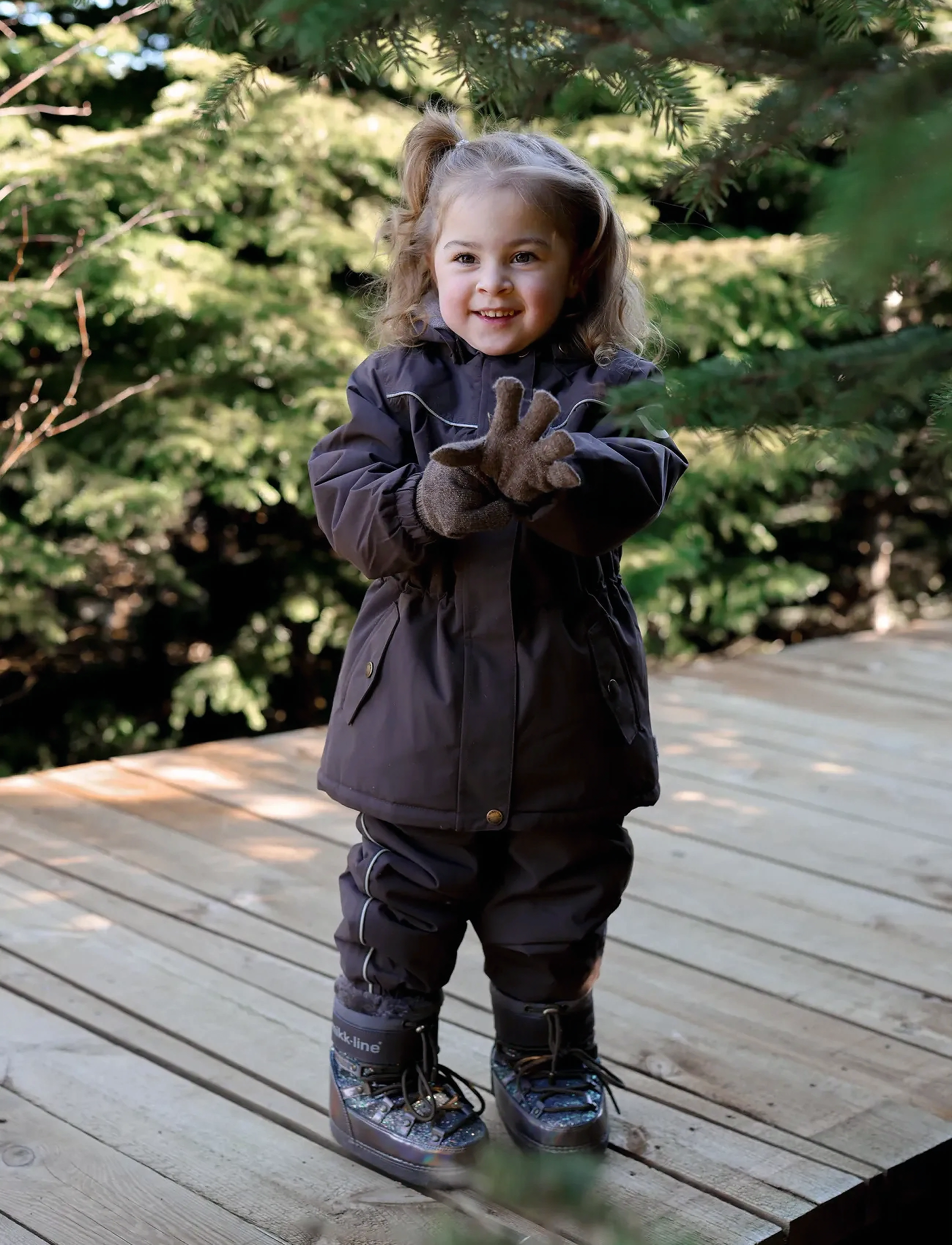 mikk-line - Nylon Girls Jacket - Solid - skidjackor - raisin - 0