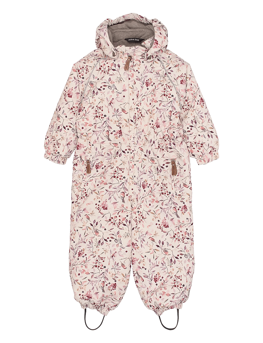 mikk-line - Polyester Junior Suit - Aop Floral - schneeanzug - berries & birds aop - 0