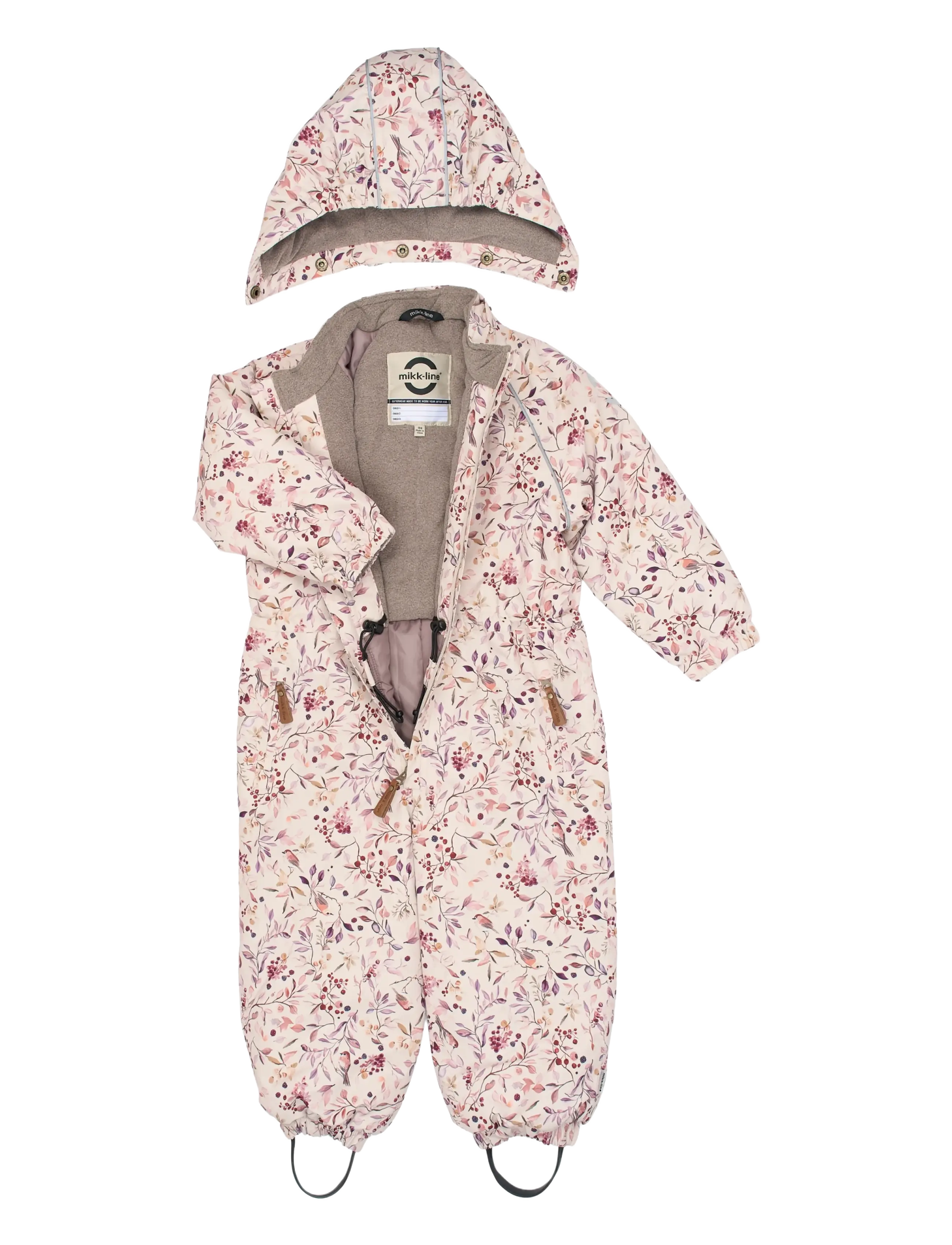mikk-line - Polyester Junior Suit - Aop Floral - schneeanzug - berries & birds aop - 2