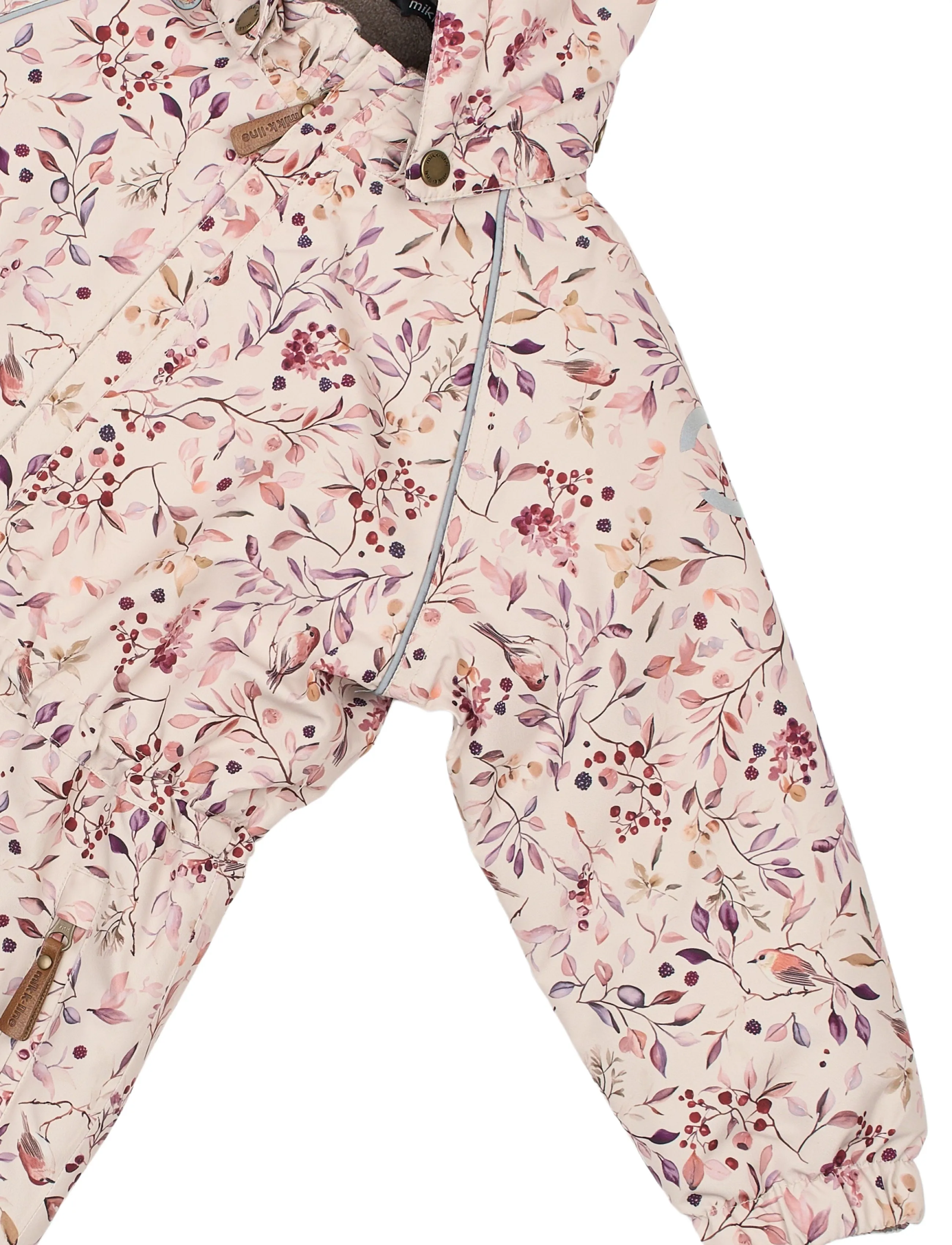mikk-line - Polyester Junior Suit - Aop Floral - schneeanzug - berries & birds aop - 4