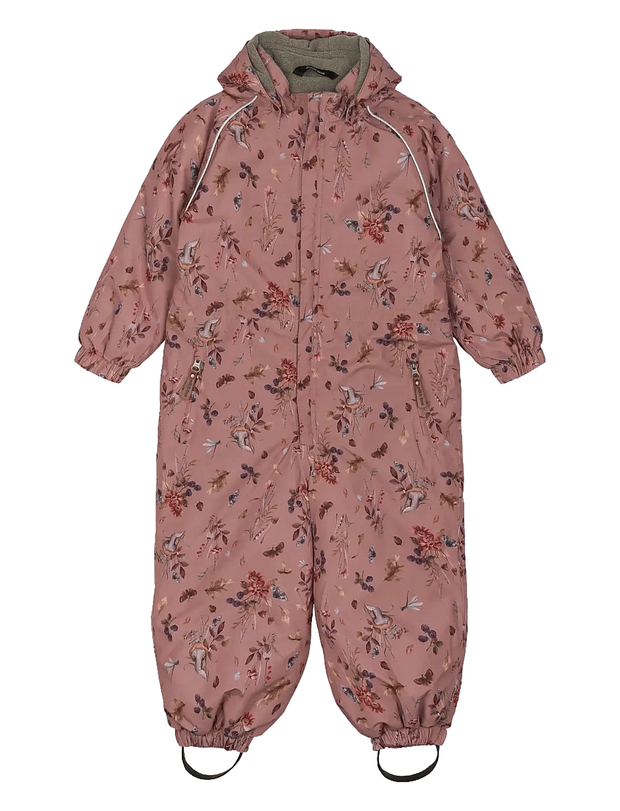 mikk-line - Polyester Junior Suit - Aop Floral - snjógallar - burlwood - 0