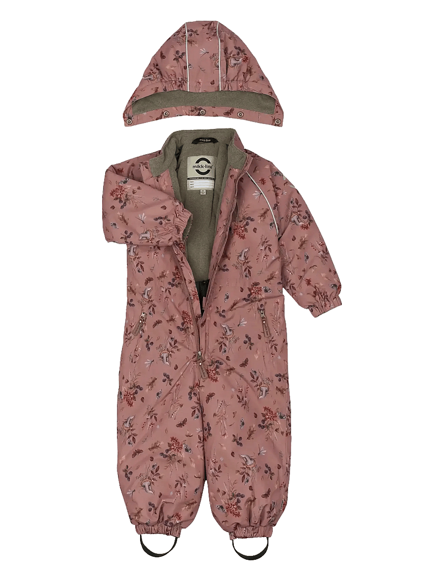 mikk-line - Polyester Junior Suit - Aop Floral - snjógallar - burlwood - 2