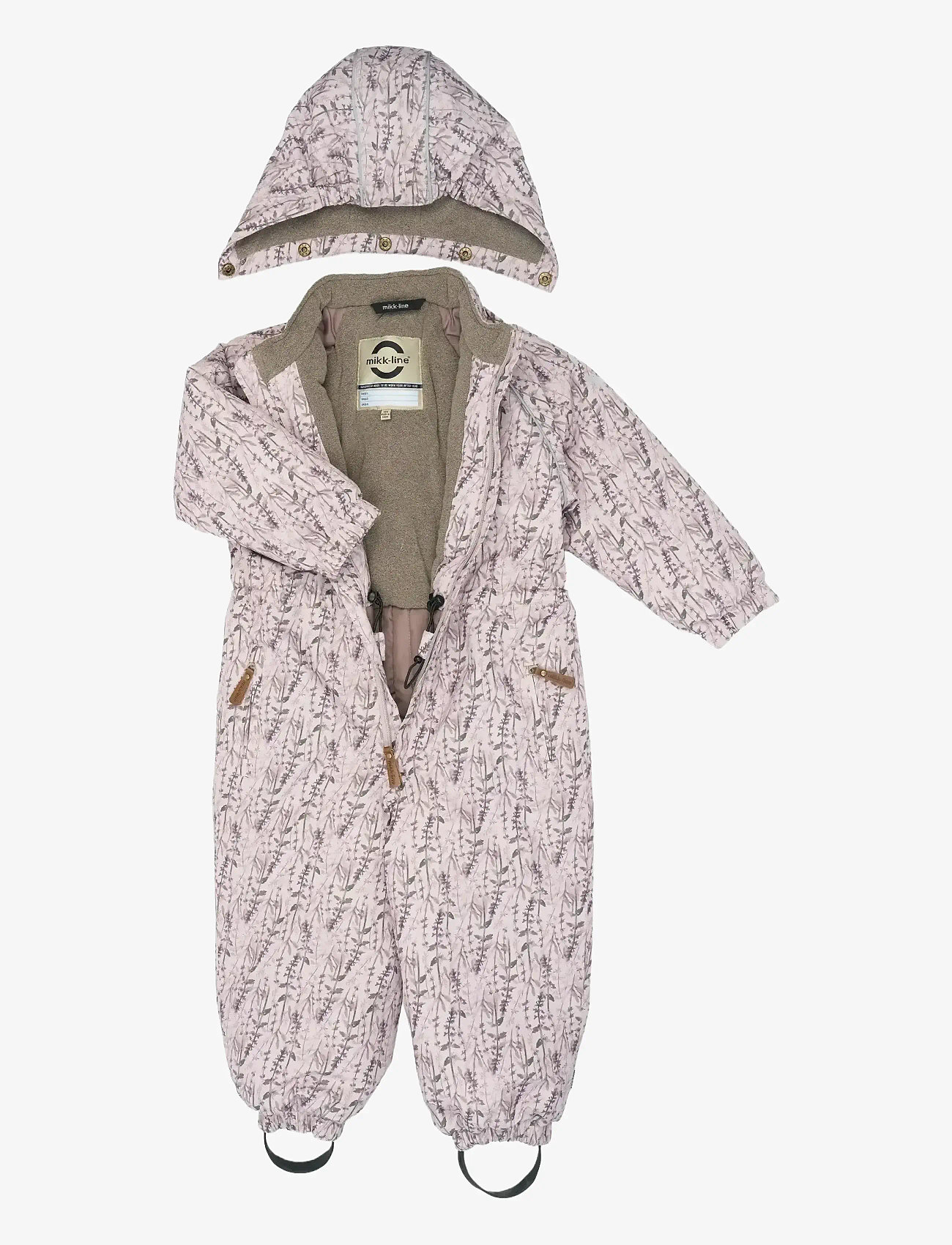 mikk-line - Polyester Junior Suit - Aop Floral - Žieminiai kombinezonai - cloud gray - 2