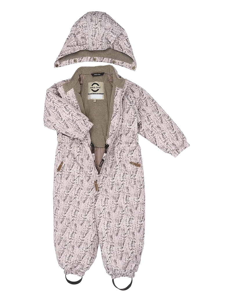 mikk-line - Polyester Junior Suit - Aop Floral - Žieminiai kombinezonai - cloud gray - 2