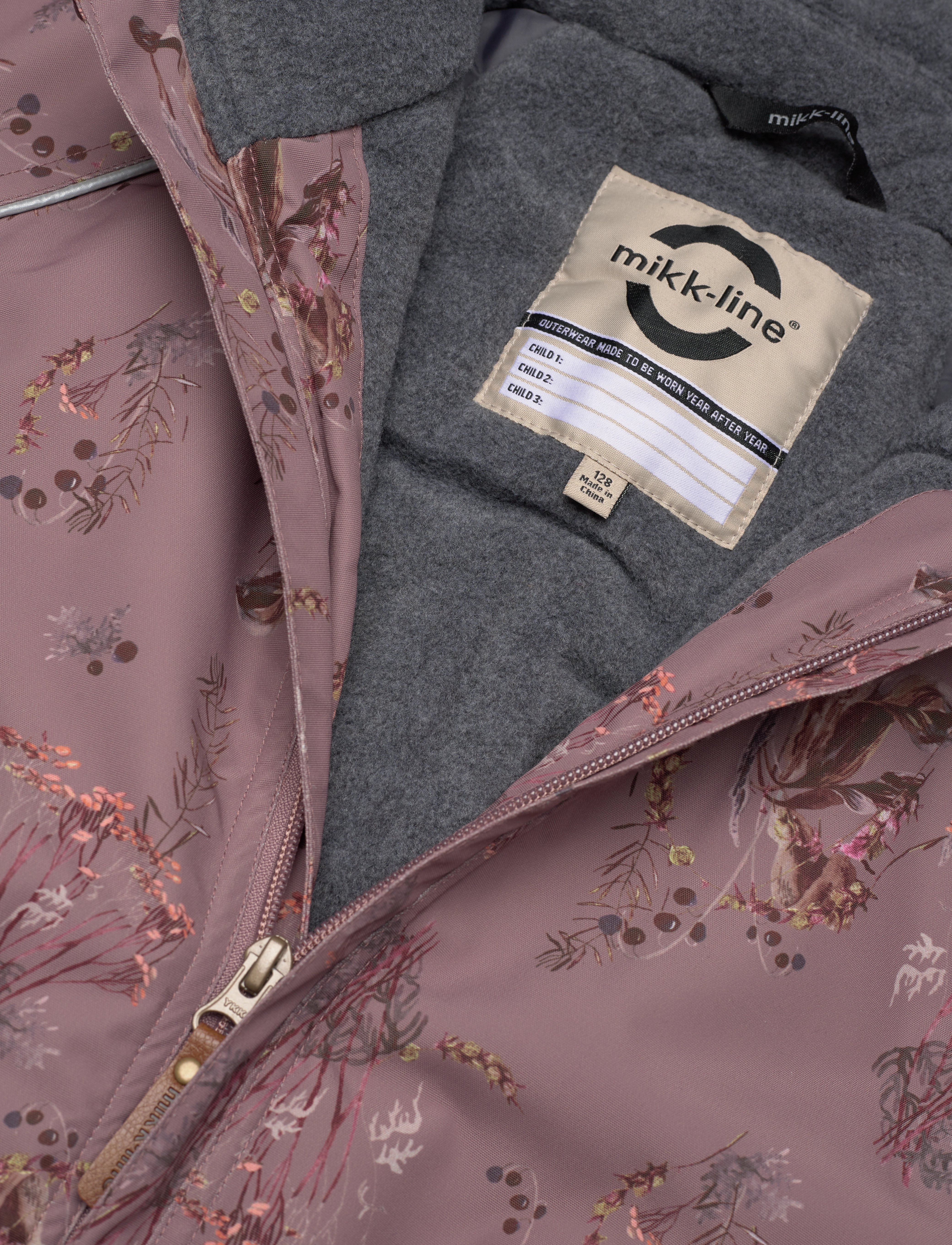 mikk-line - Polyester Junior Suit - Aop Floral - talvekombinesoon - twilight mauve - 3