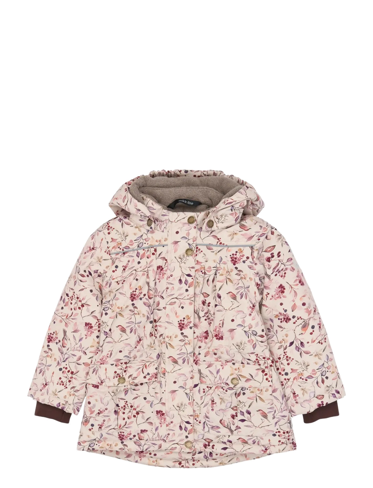 mikk-line Polyester Jacket - Aop Floral - Baby 44-92 - BERRIES & BIRDS AOP / cream