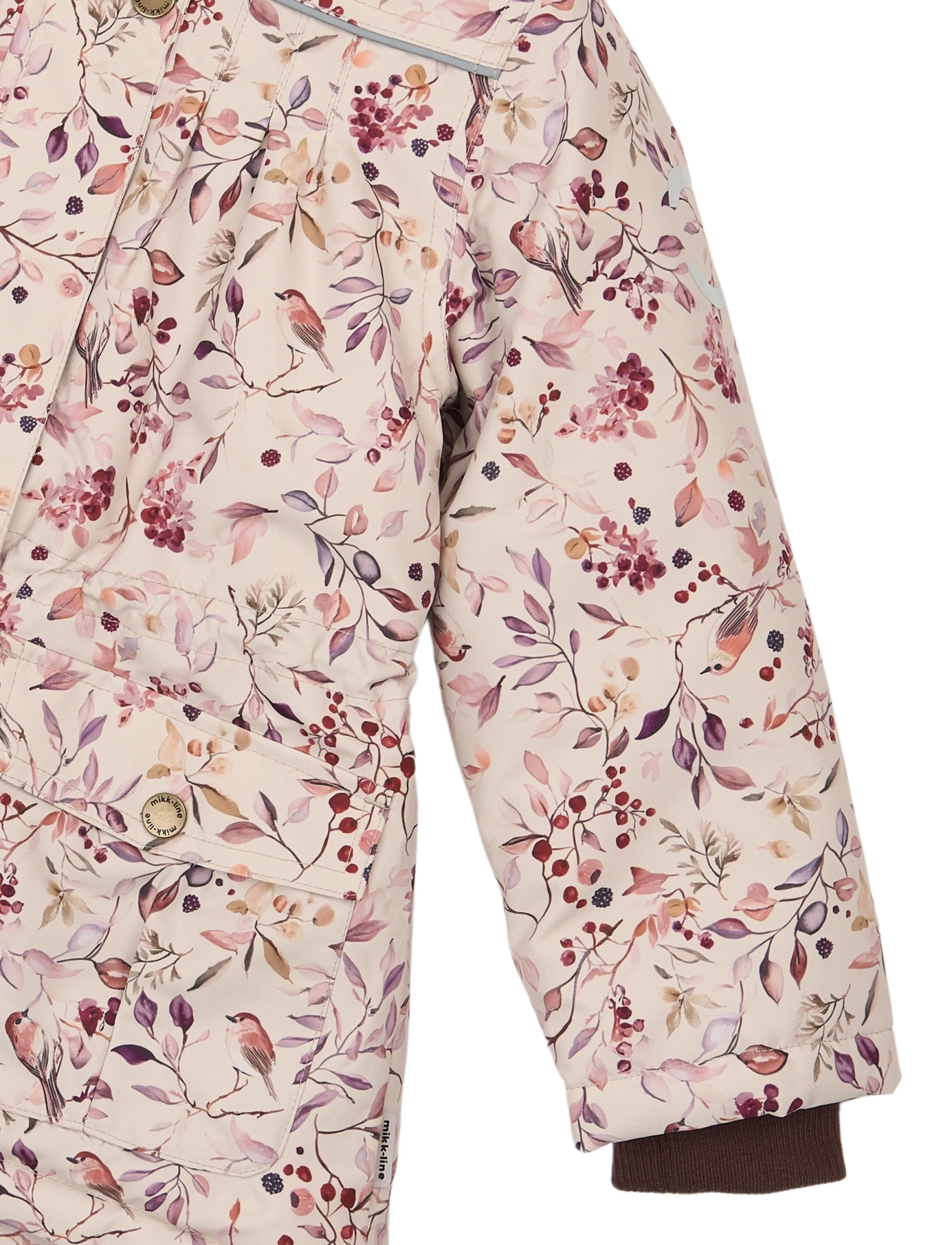 mikk-line - Polyester Jacket - Aop Floral - dunjakker - berries & birds aop - 4