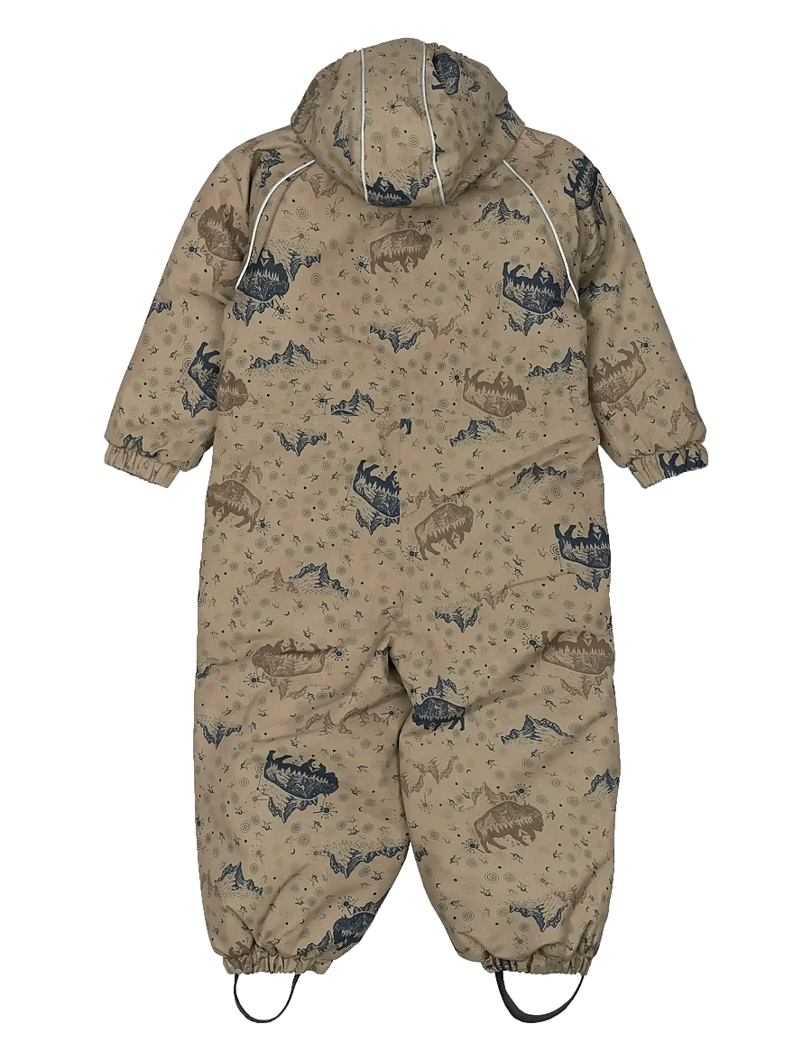 mikk-line - Polyester Junior Suit - Aop Forrest - schneeanzug - coriander - 1