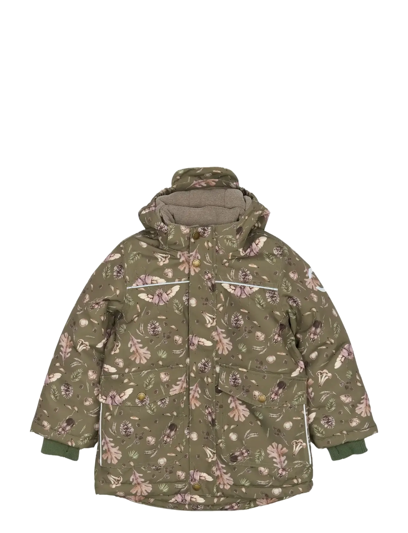 mikk-line Polyester Jacket Aop, 92, Jackets & Coats, Grün - Winter Jackets, Kinder