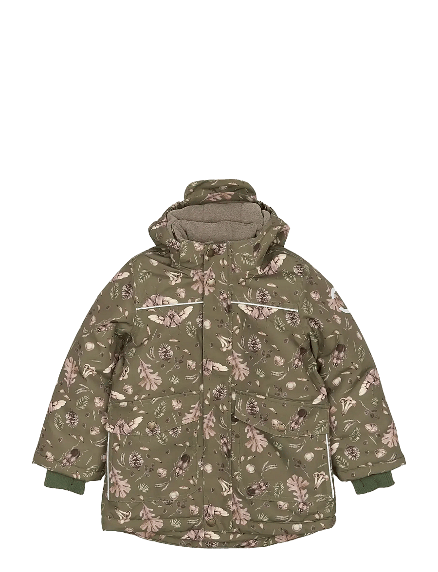 mikk-line - Polyester Boys Jacket - Aop - daunen- und steppjacken - burnt olive - 0