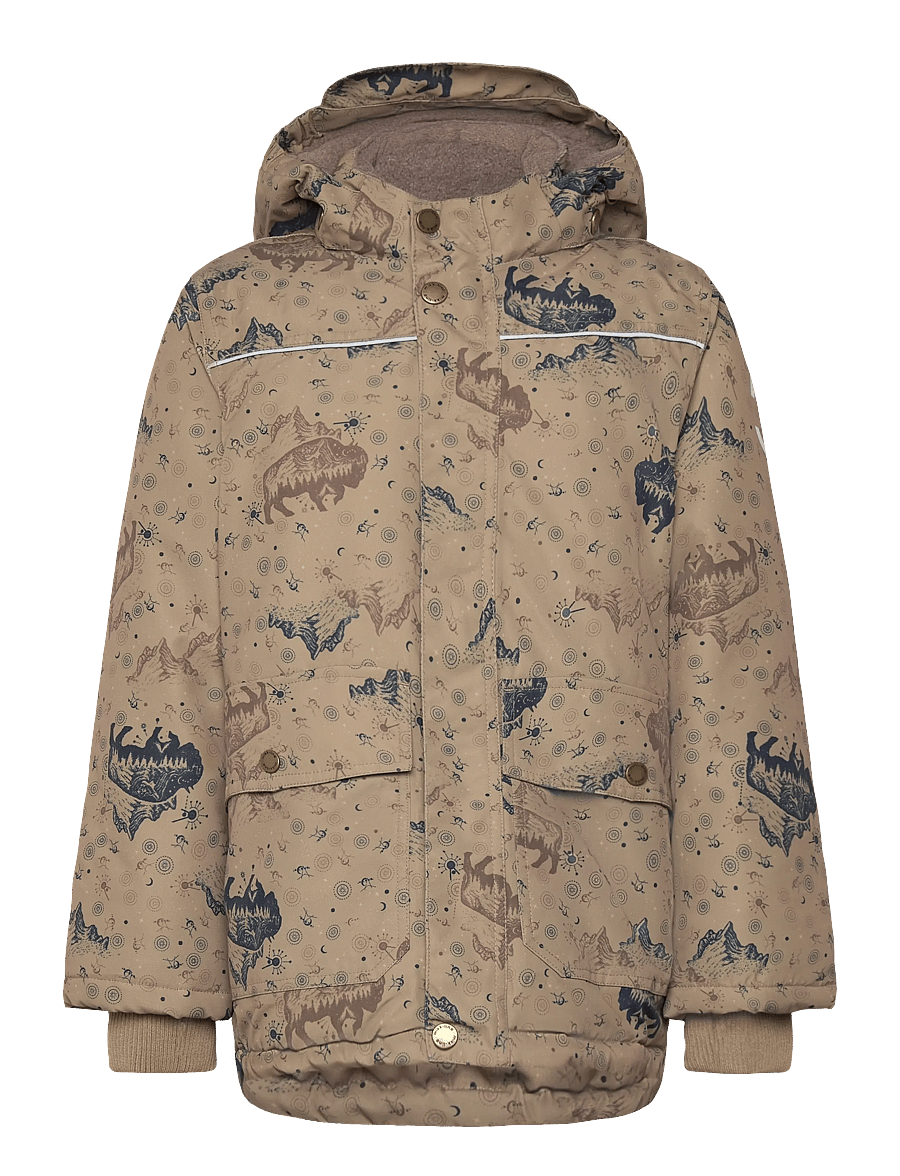 mikk-line - Polyester Boys Jacket - Aop - daunen- und steppjacken - coriander - 0