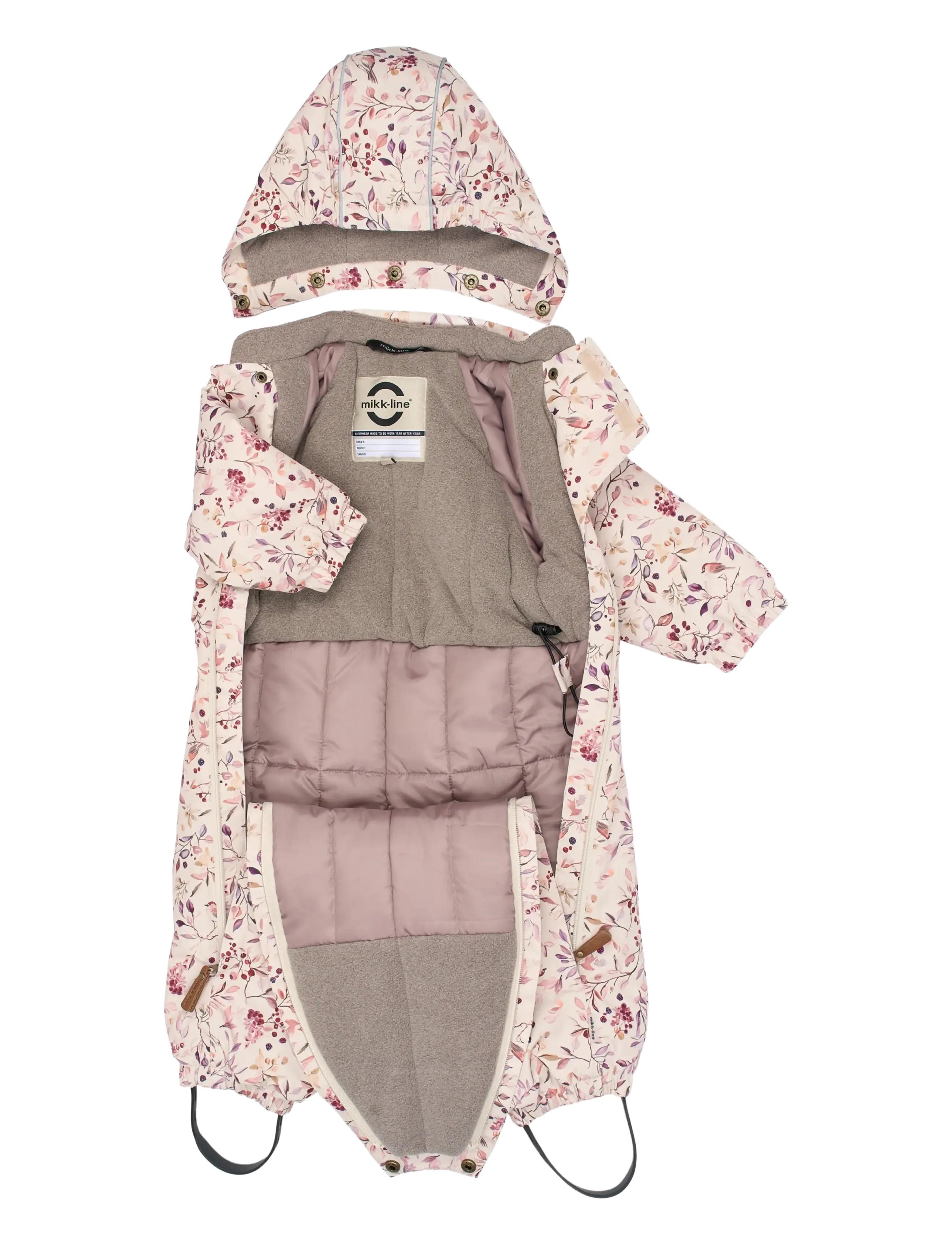 mikk-line - Polyester Baby Suit - Aop - schneeanzug - berries & birds aop - 2