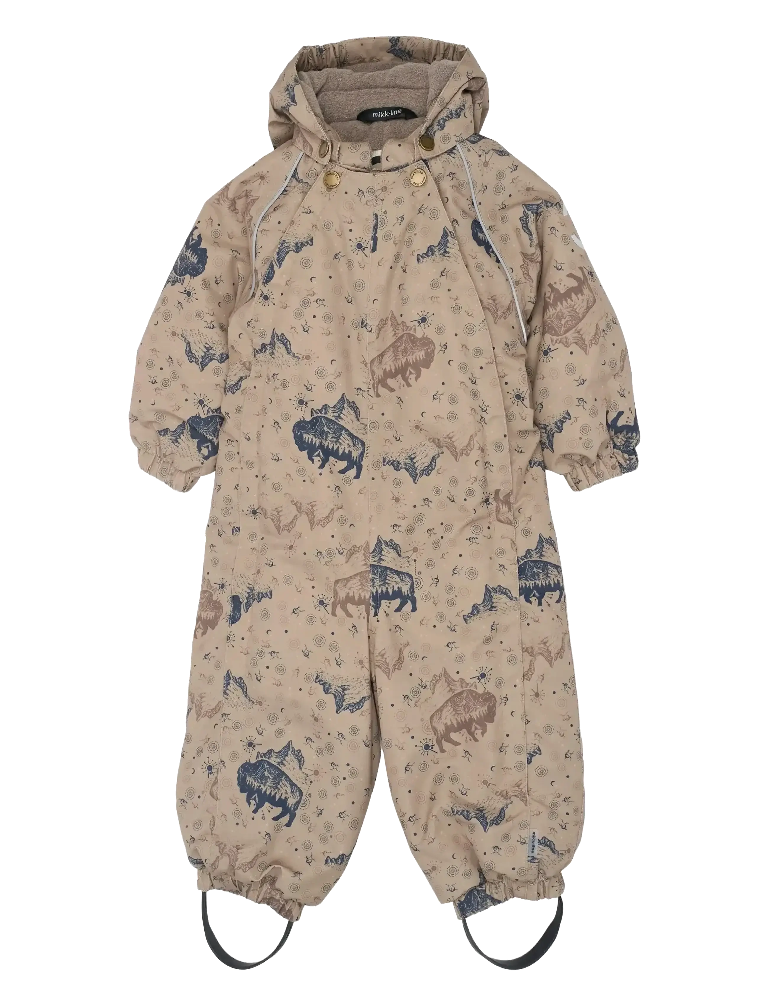 mikk-line Polyester Baby Suit Aop, Børn, Baby Overall, Beige, Str: 80