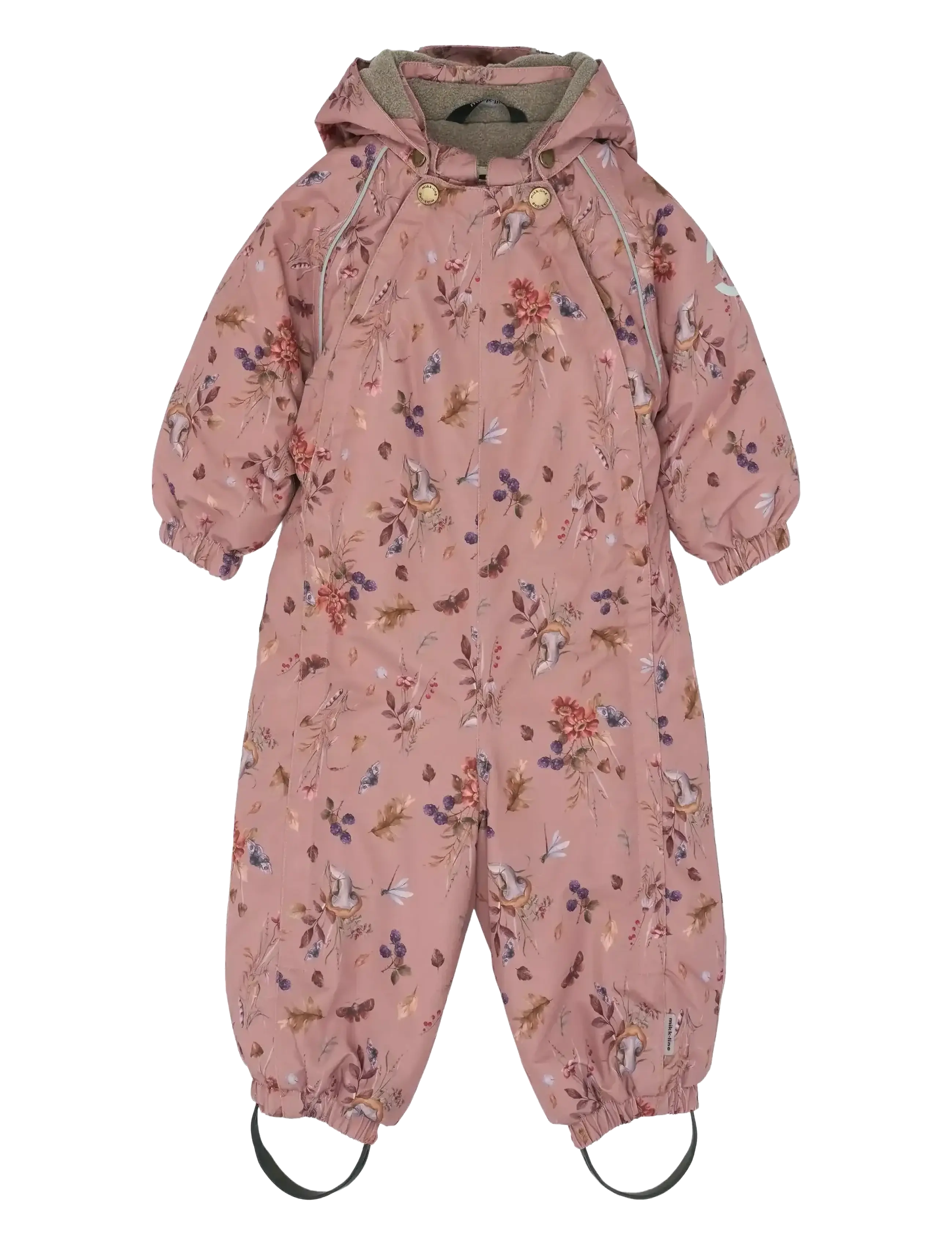 mikk-line Polyester Baby Suit Aop Floral, Børn, Blomstret Baby Flyverdragt, Pink, Str: 92