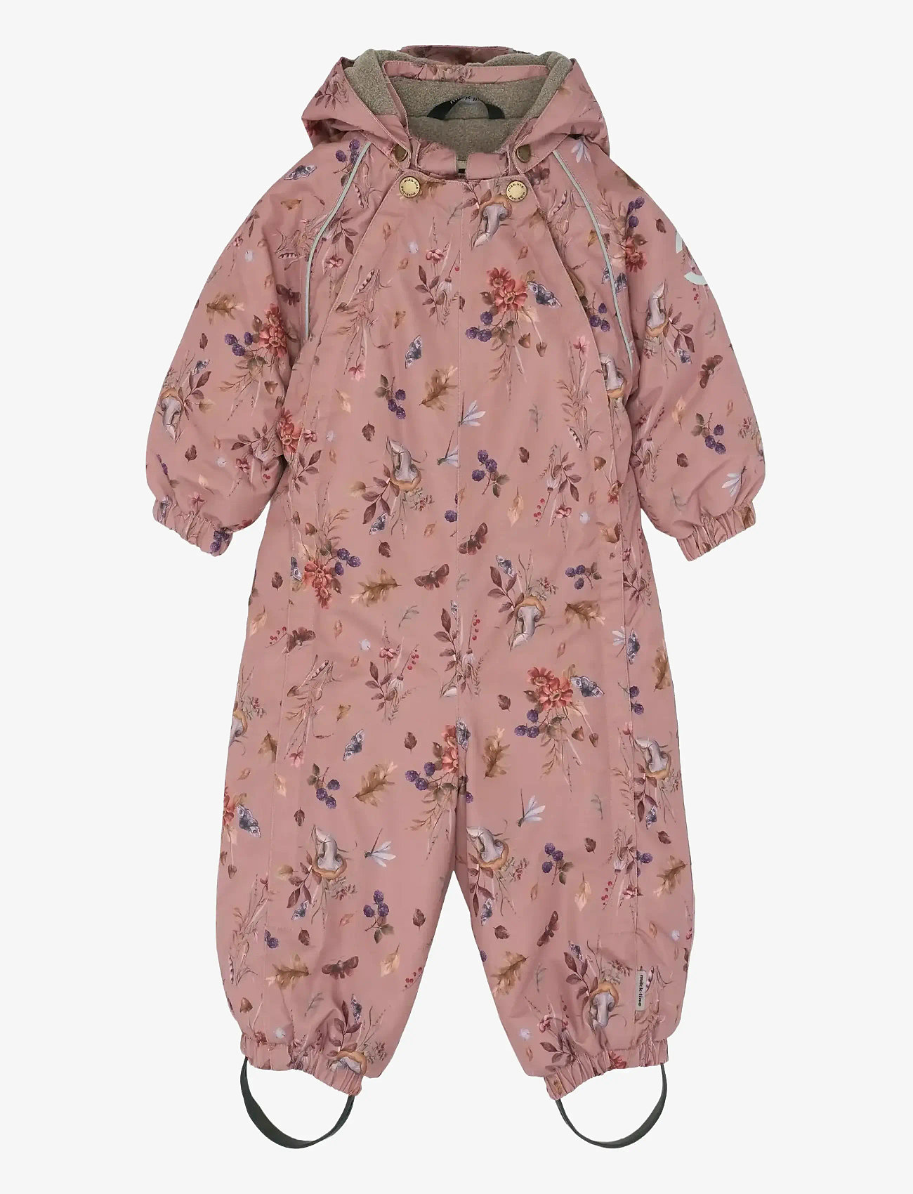 mikk-line - Polyester Baby Suit - Aop Floral - schneeanzug - burlwood - 0