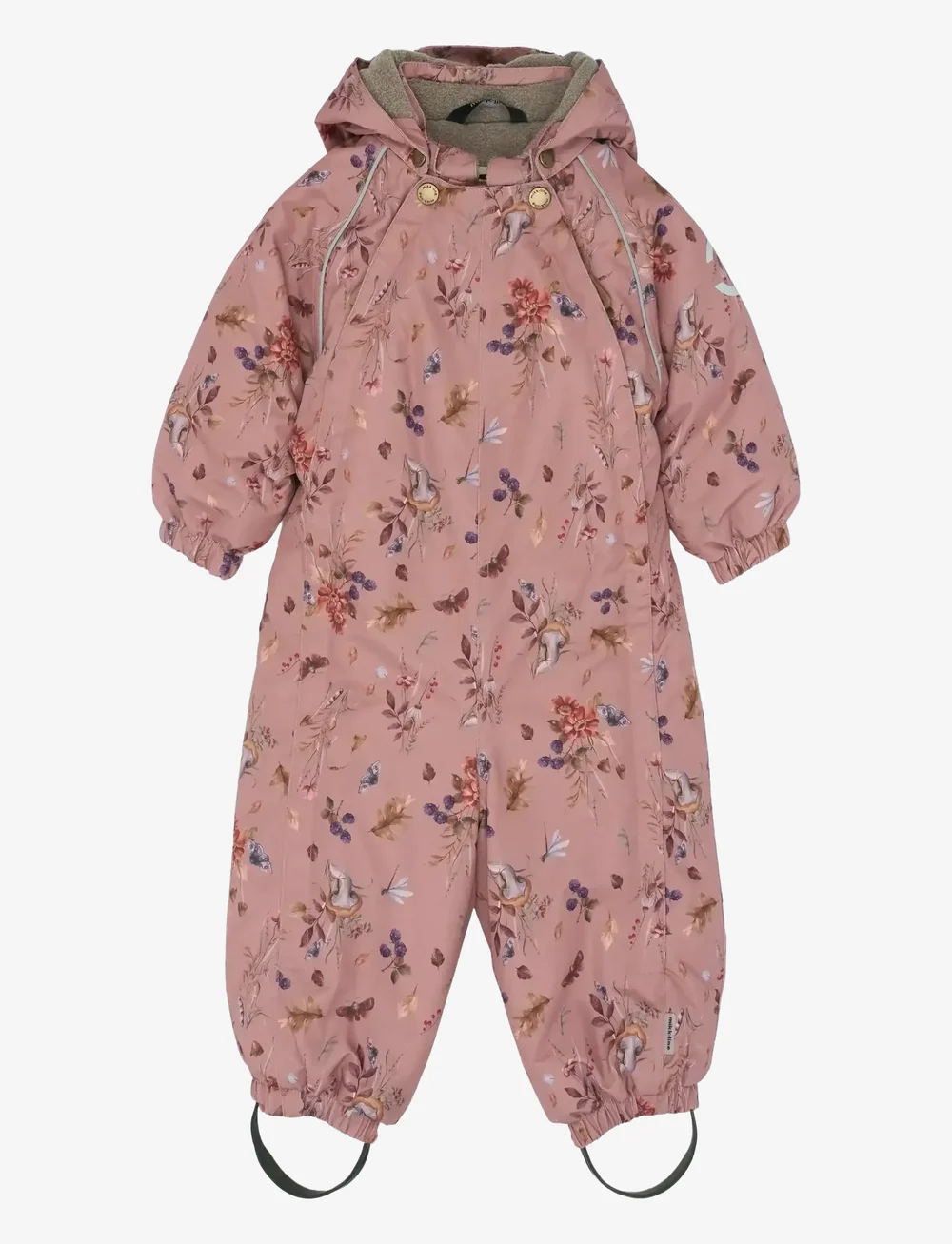 mikk-line - Polyester Baby Suit - Aop Floral - schneeanzug - burlwood - 0