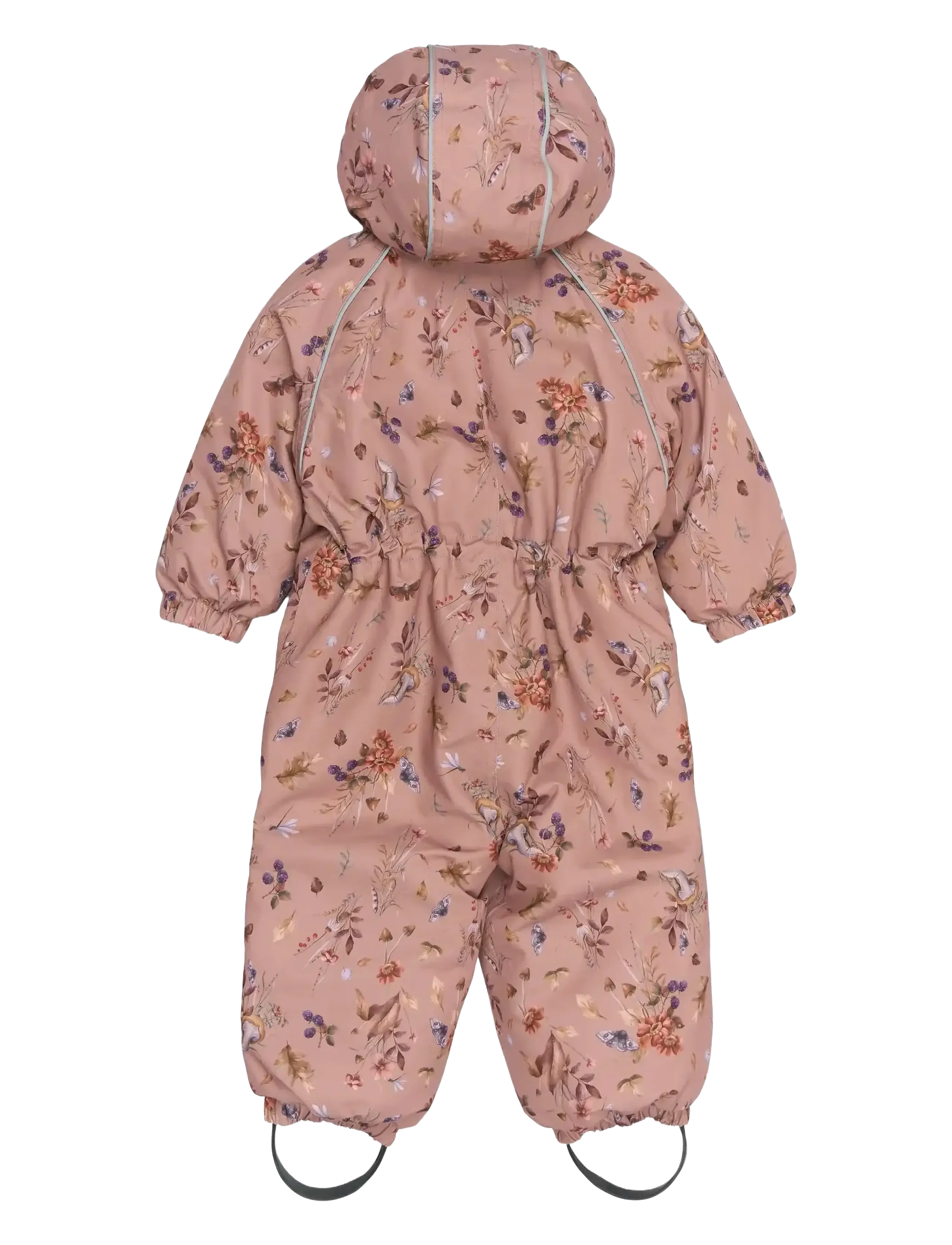 mikk-line - Polyester Baby Suit - Aop Floral - vinteroveraller - burlwood - 1