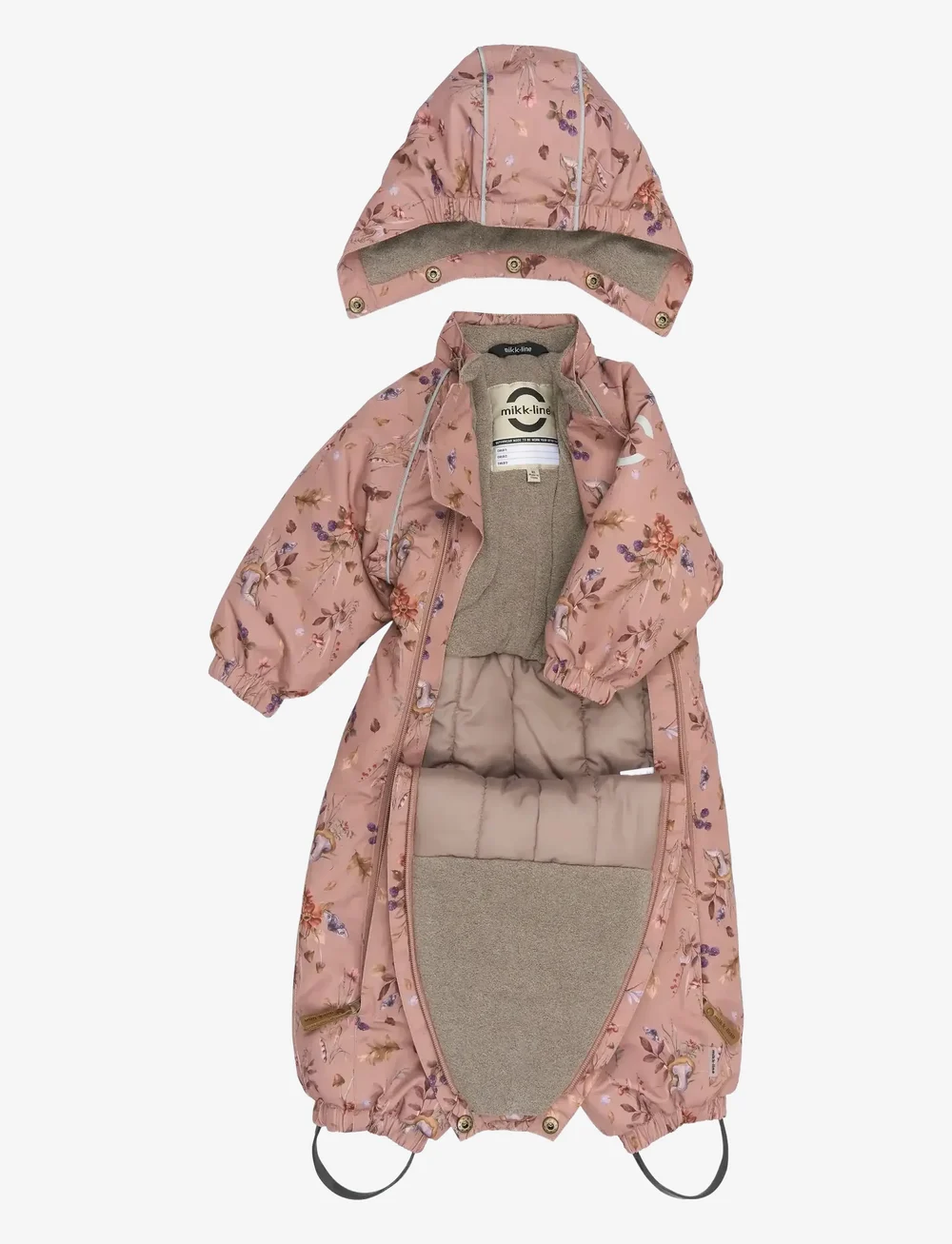 mikk-line - Polyester Baby Suit - Aop Floral - schneeanzug - burlwood - 2