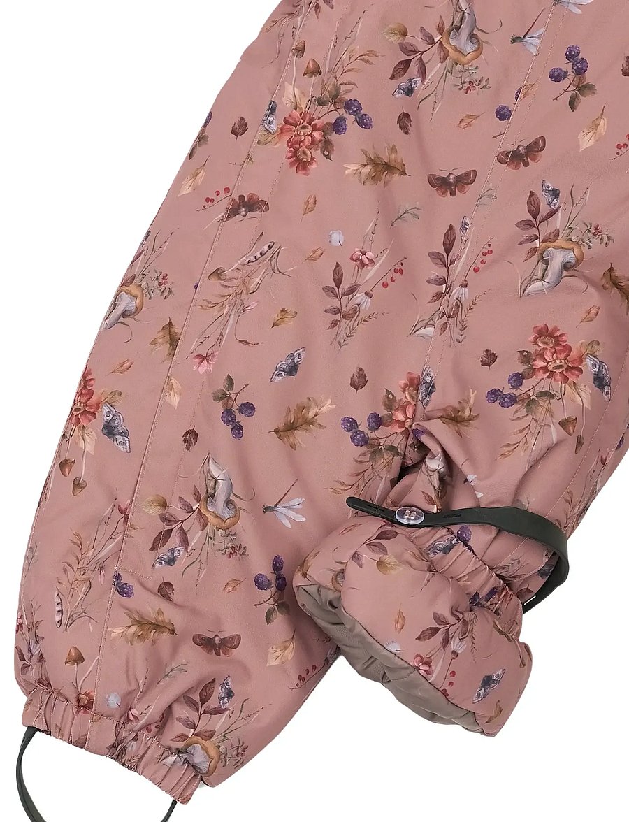 mikk-line - Polyester Baby Suit - Aop Floral - vinteroveraller - burlwood - 3