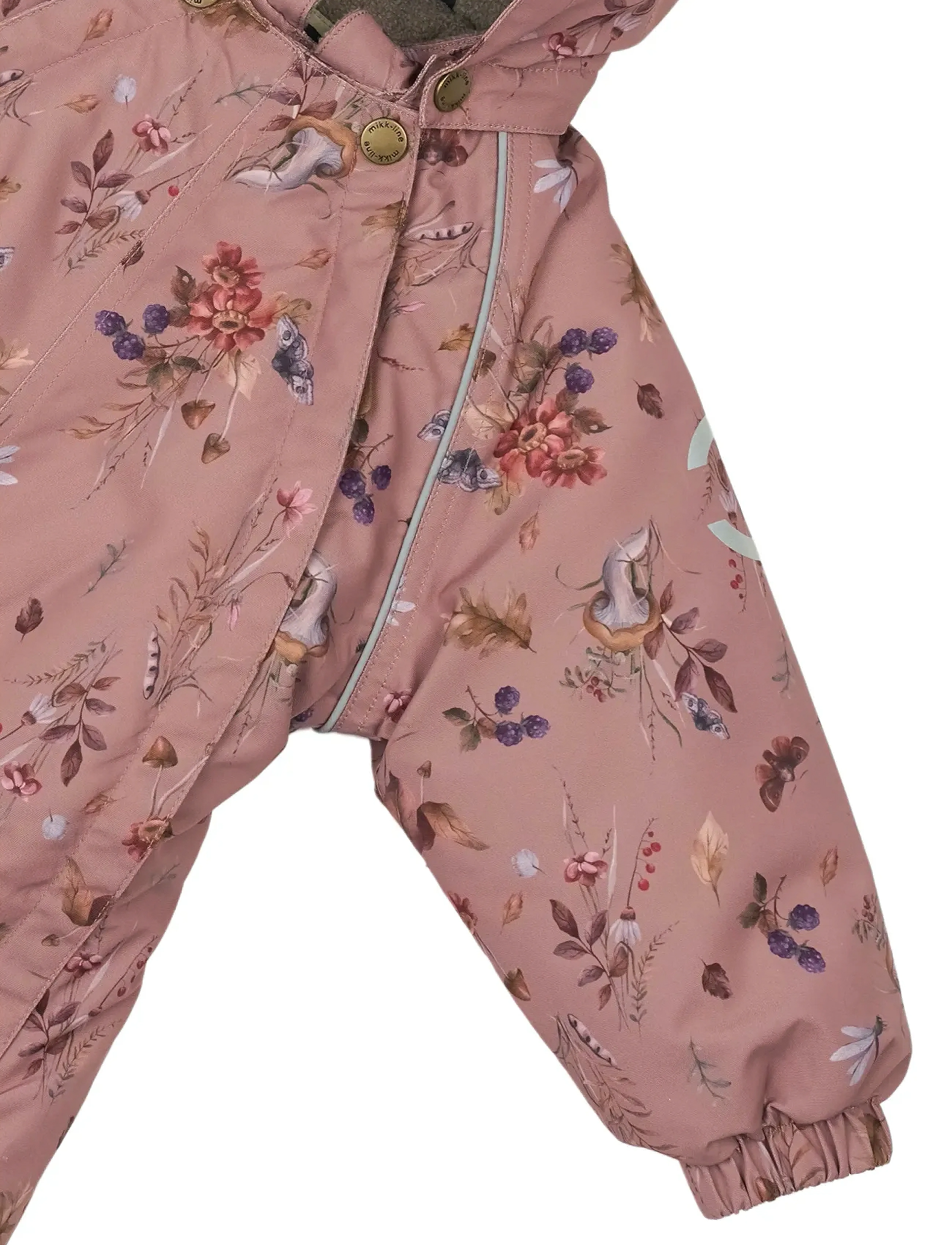 mikk-line - Polyester Baby Suit - Aop Floral - vinteroveraller - burlwood - 4
