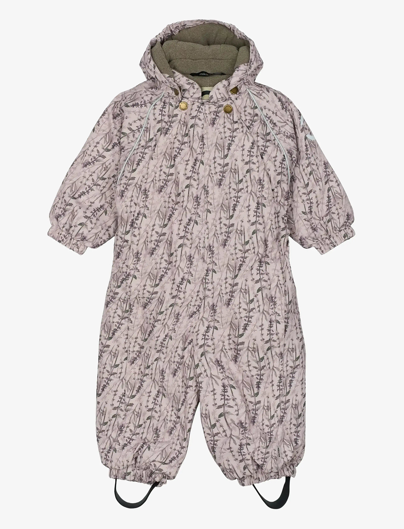 mikk-line - Polyester Baby Suit - Aop Floral - talvekombinesoon - cloud gray - 0