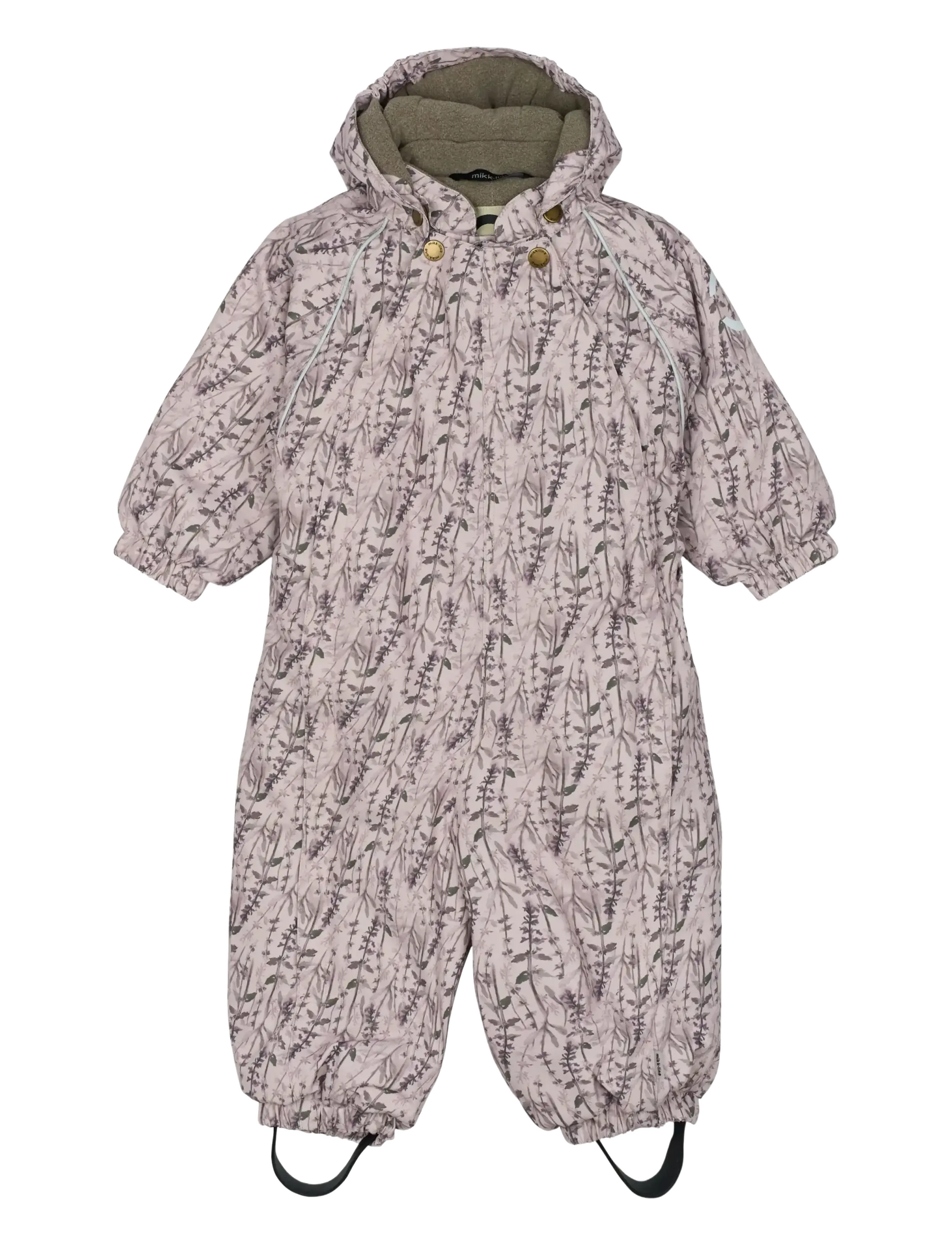 mikk-line Polyester Baby Suit - Aop Floral - Vinteroveraller - CLOUD GRAY / multi