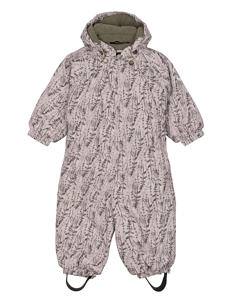 mikk-line - Polyester Baby Suit - Aop Floral - talvekombinesoon - cloud gray - 0