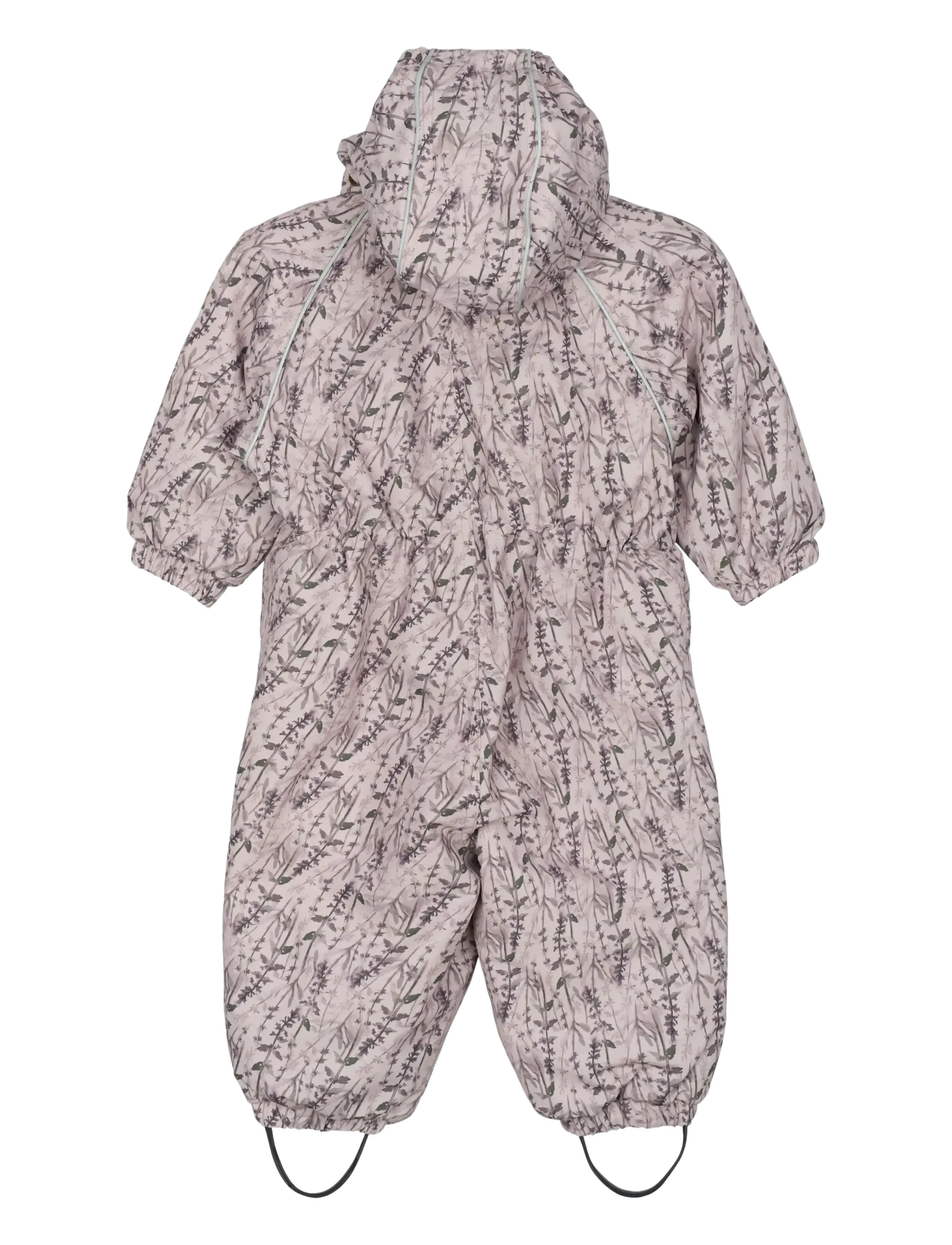 mikk-line - Polyester Baby Suit - Aop Floral - børn - cloud gray - 1
