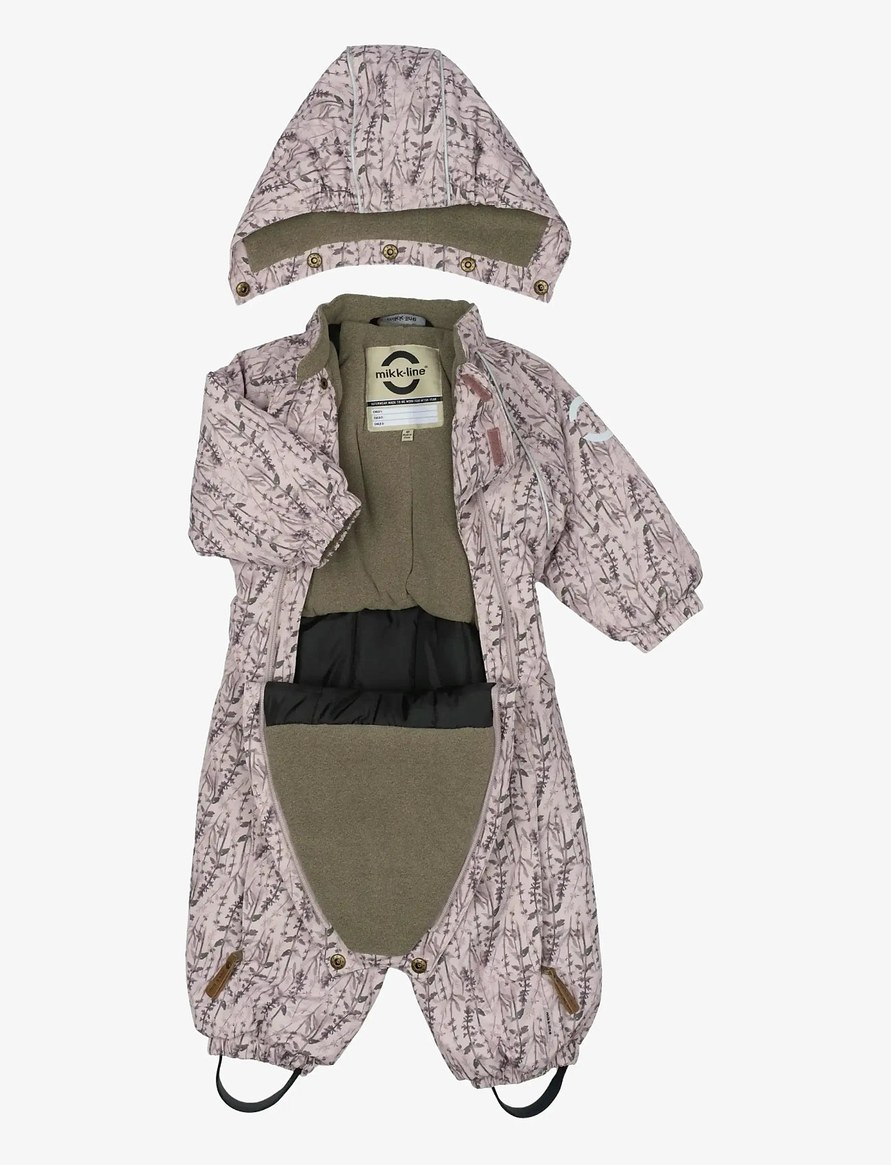 mikk-line - Polyester Baby Suit - Aop Floral - talvekombinesoon - cloud gray - 2