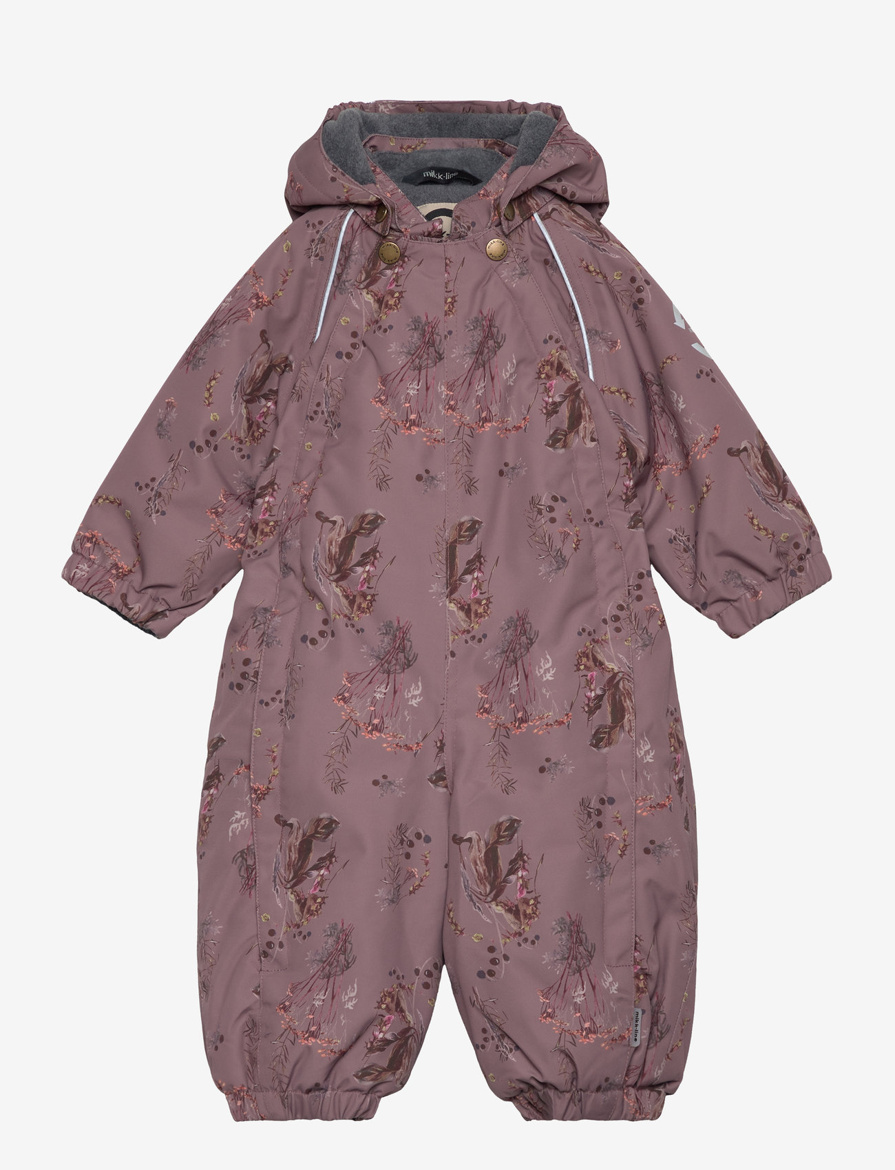 mikk-line - Polyester Baby Suit - Aop Floral - børn - twilight mauve - 0