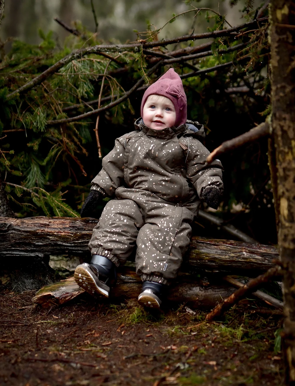 mikk-line - Polyester Baby Suit - Glitter - chocolate chip - 0