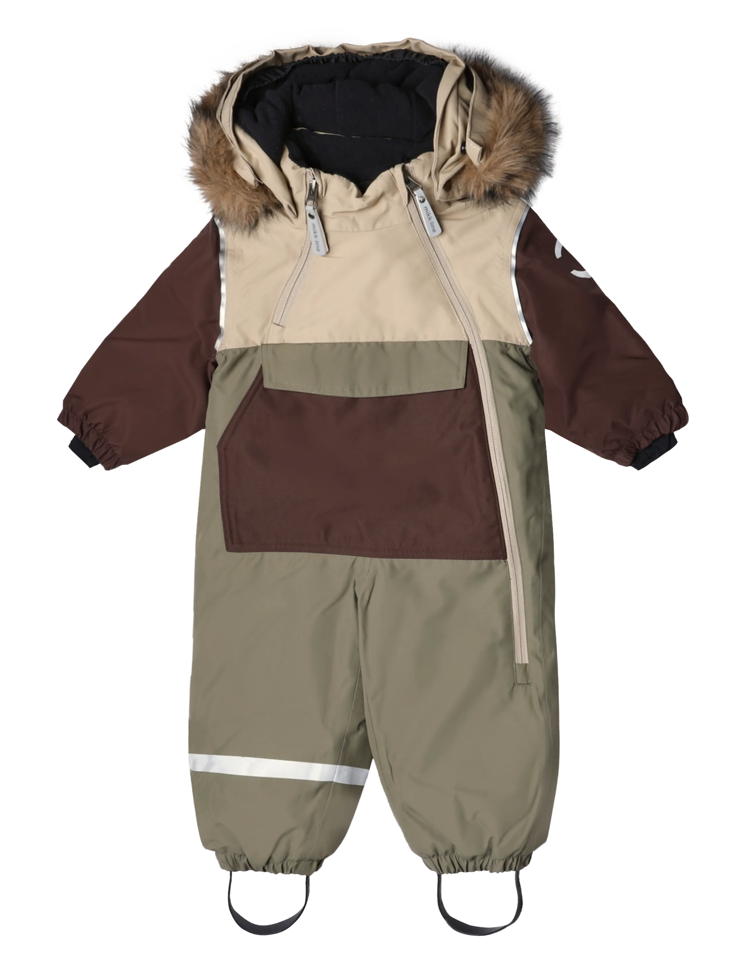 mikk-line Anorak Snowsuit, 128, Khaki green, Overalls > Overalls Og Sæt Til Sne-Ski, Børn