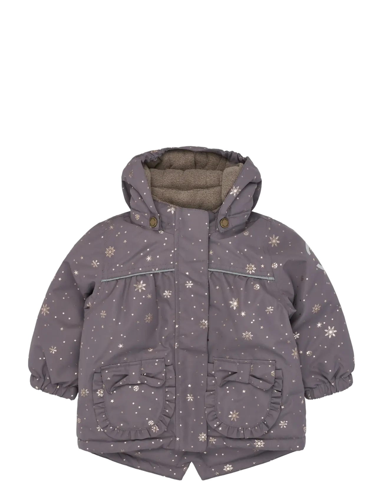 mikk-line Polyester Baby Jacket-Glitter - Regenkleidung - SNOWFLAKE AOP / grey