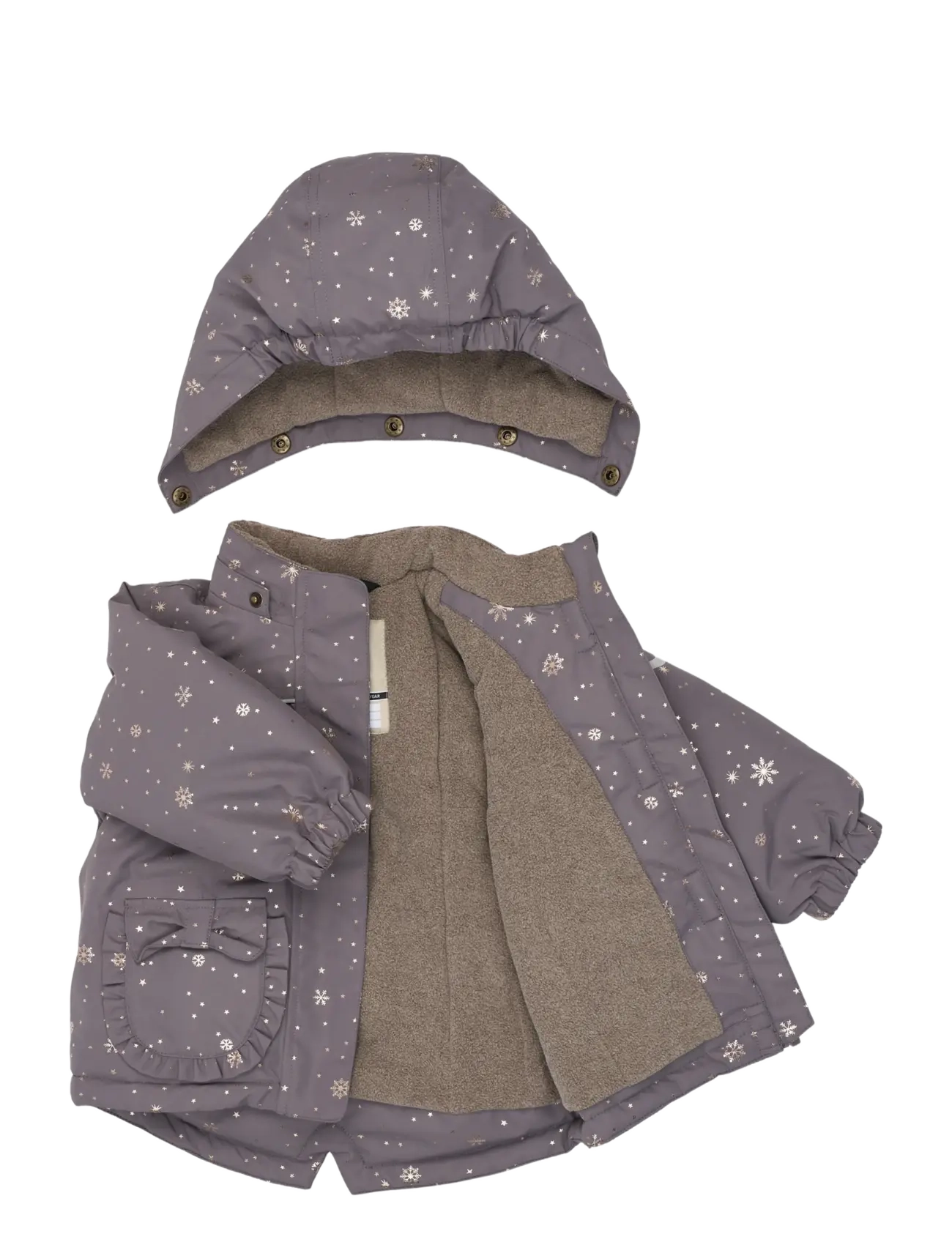 mikk-line - Polyester Baby Jacket-Glitter - dunjakker - snowflake aop - 2