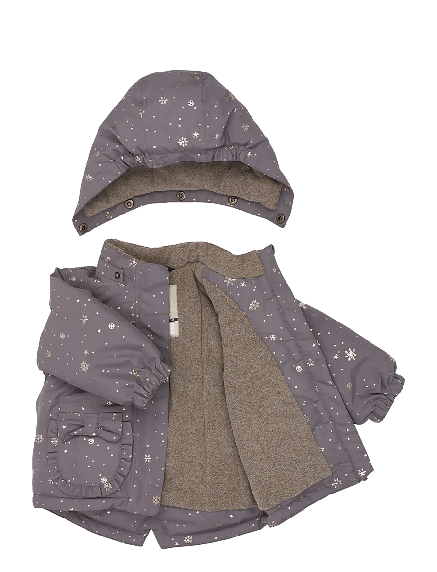 mikk-line - Polyester Baby Jacket-Glitter - dunjakker - snowflake aop - 2