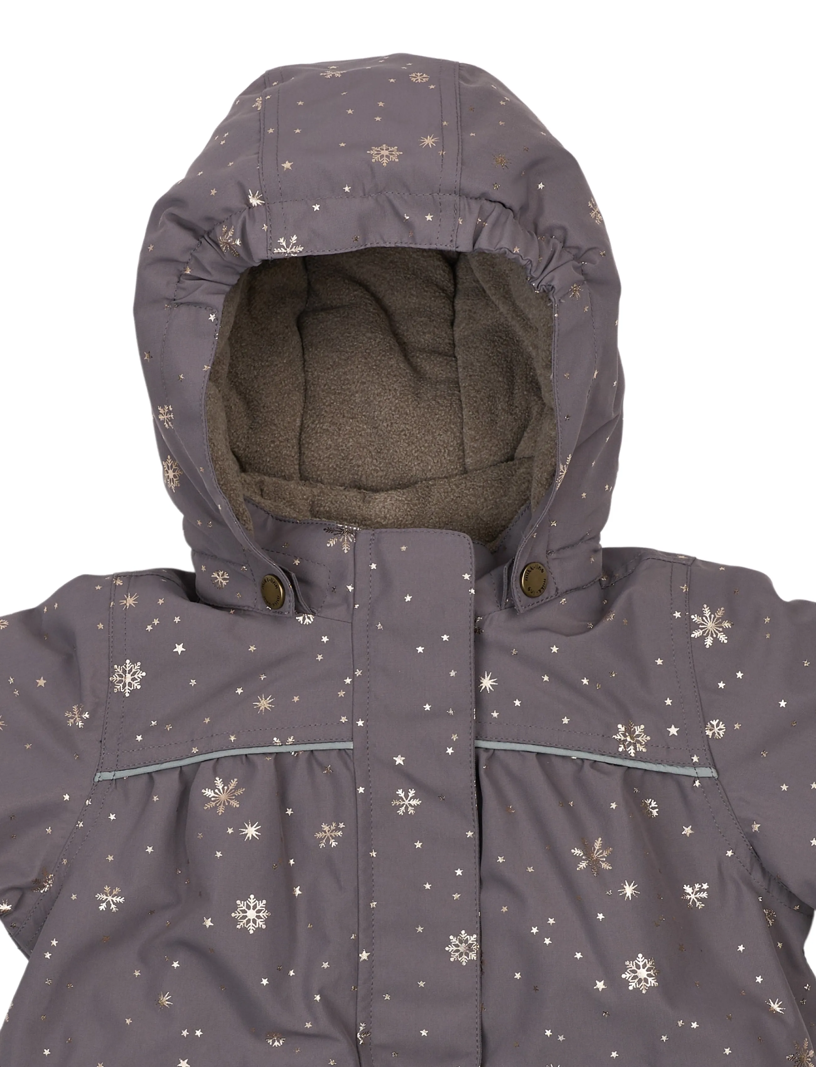 mikk-line - Polyester Baby Jacket-Glitter - dunjakker - snowflake aop - 3
