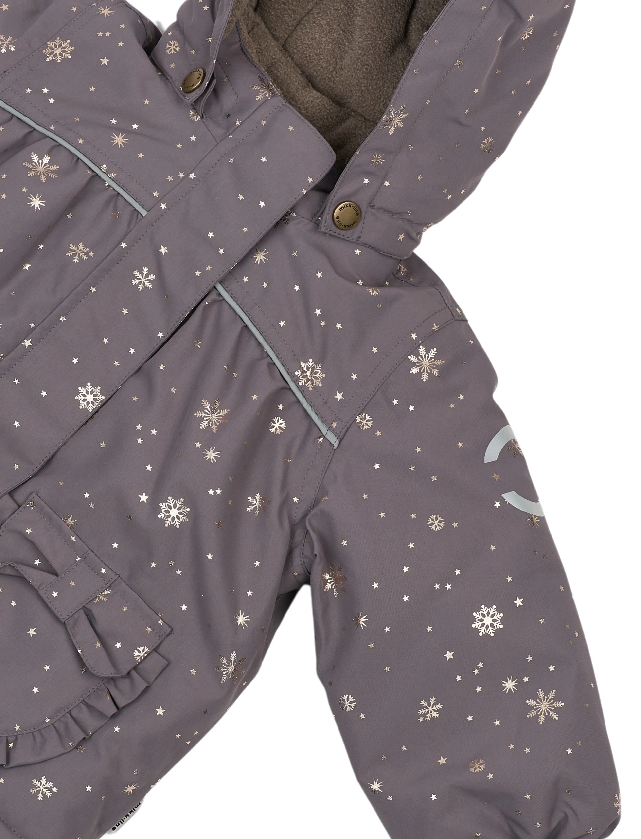 mikk-line - Polyester Baby Jacket-Glitter - dunjakker - snowflake aop - 4