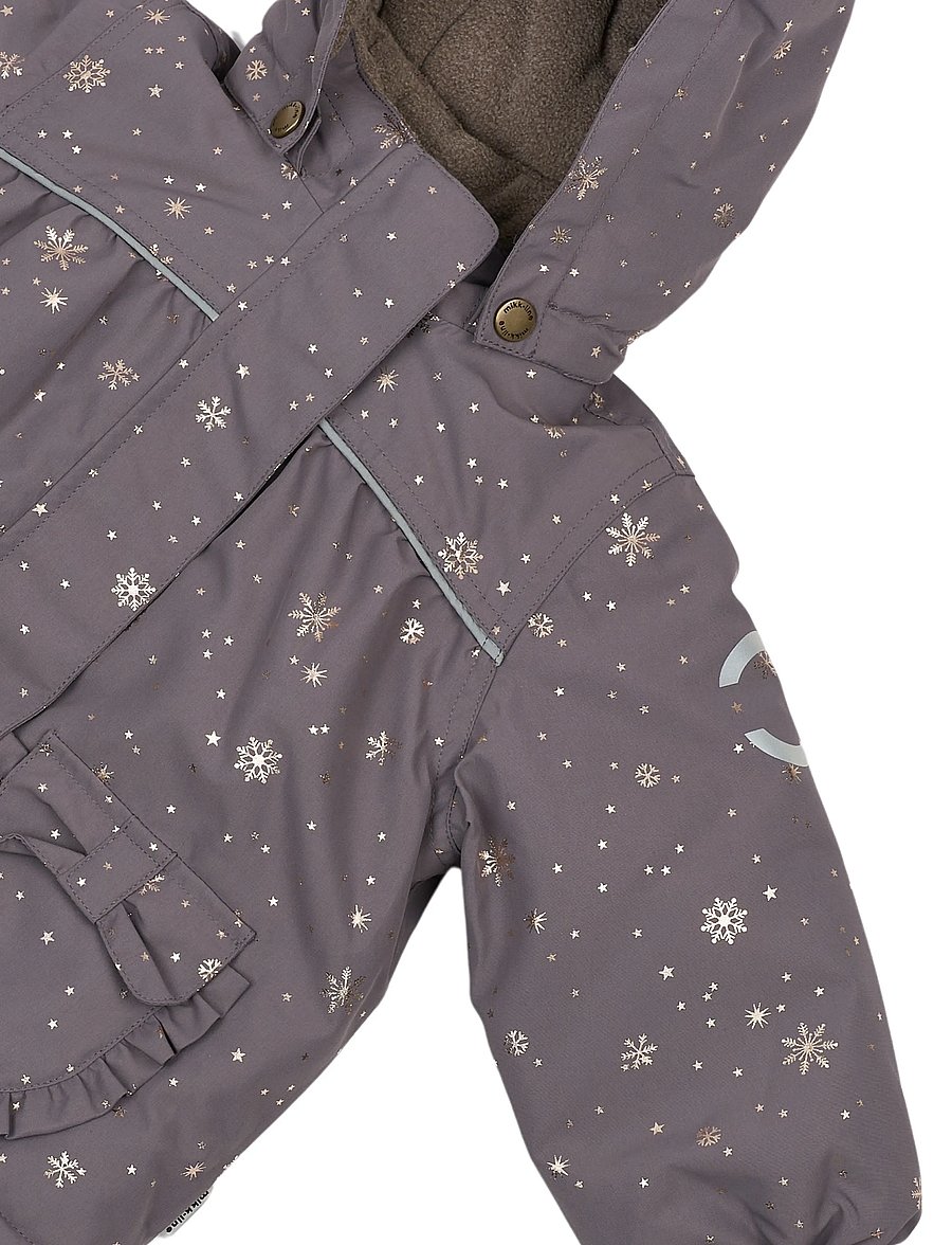 mikk-line - Polyester Baby Jacket-Glitter - dunjakker - snowflake aop - 4
