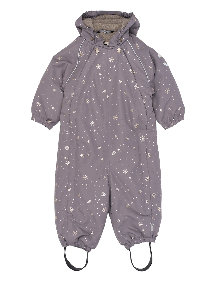 mikk-line - Polyester Baby Suit - Glitter - schneeanzug - snowflake aop - 0