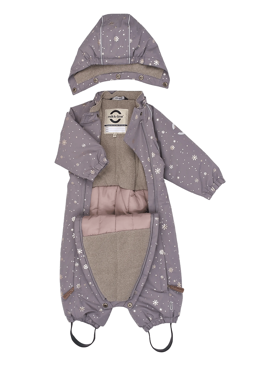 mikk-line - Polyester Baby Suit - Glitter - schneeanzug - snowflake aop - 2