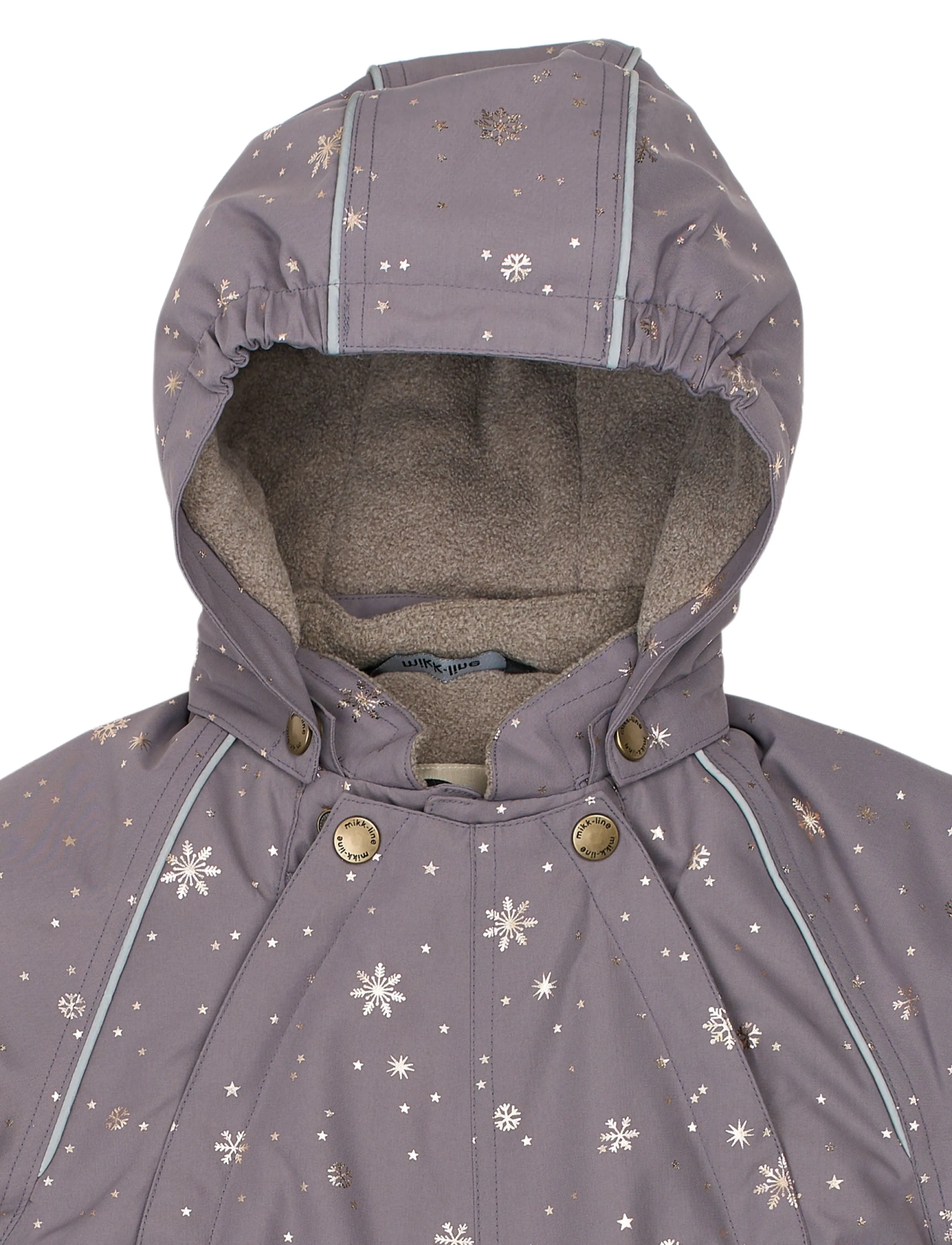 mikk-line - Polyester Baby Suit - Glitter - snowsuit - snowflake aop - 3
