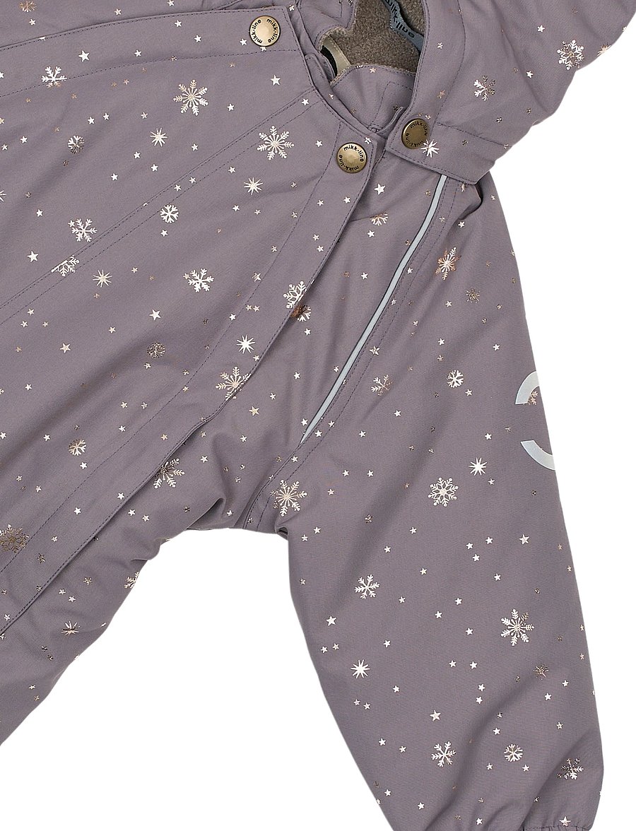 mikk-line - Polyester Baby Suit - Glitter - schneeanzug - snowflake aop - 4