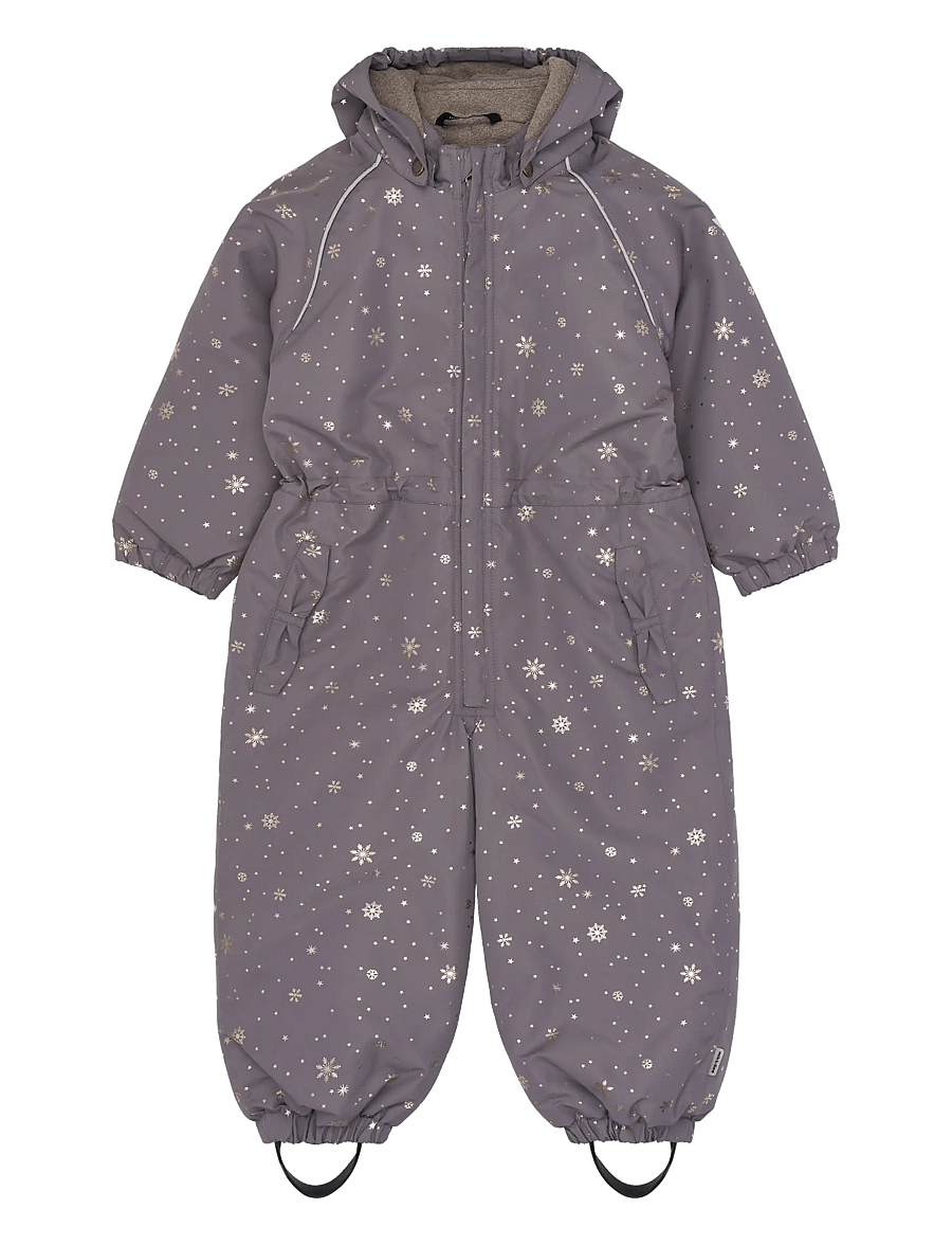 mikk-line - Polyester Junior Suit - Glitter - schneeanzug - snowflake aop - 0
